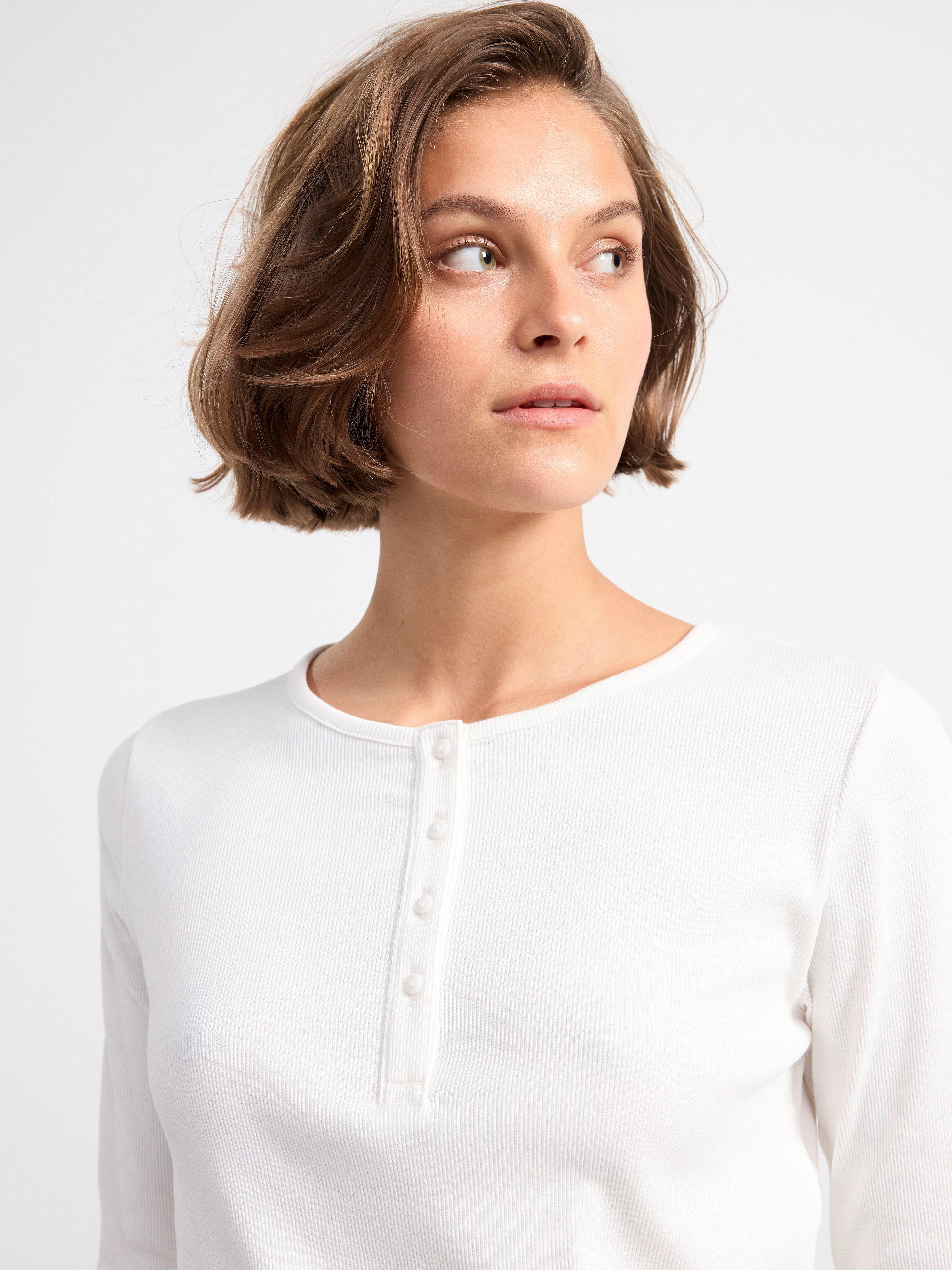 Ribbed long sleeve pyjama top Off White