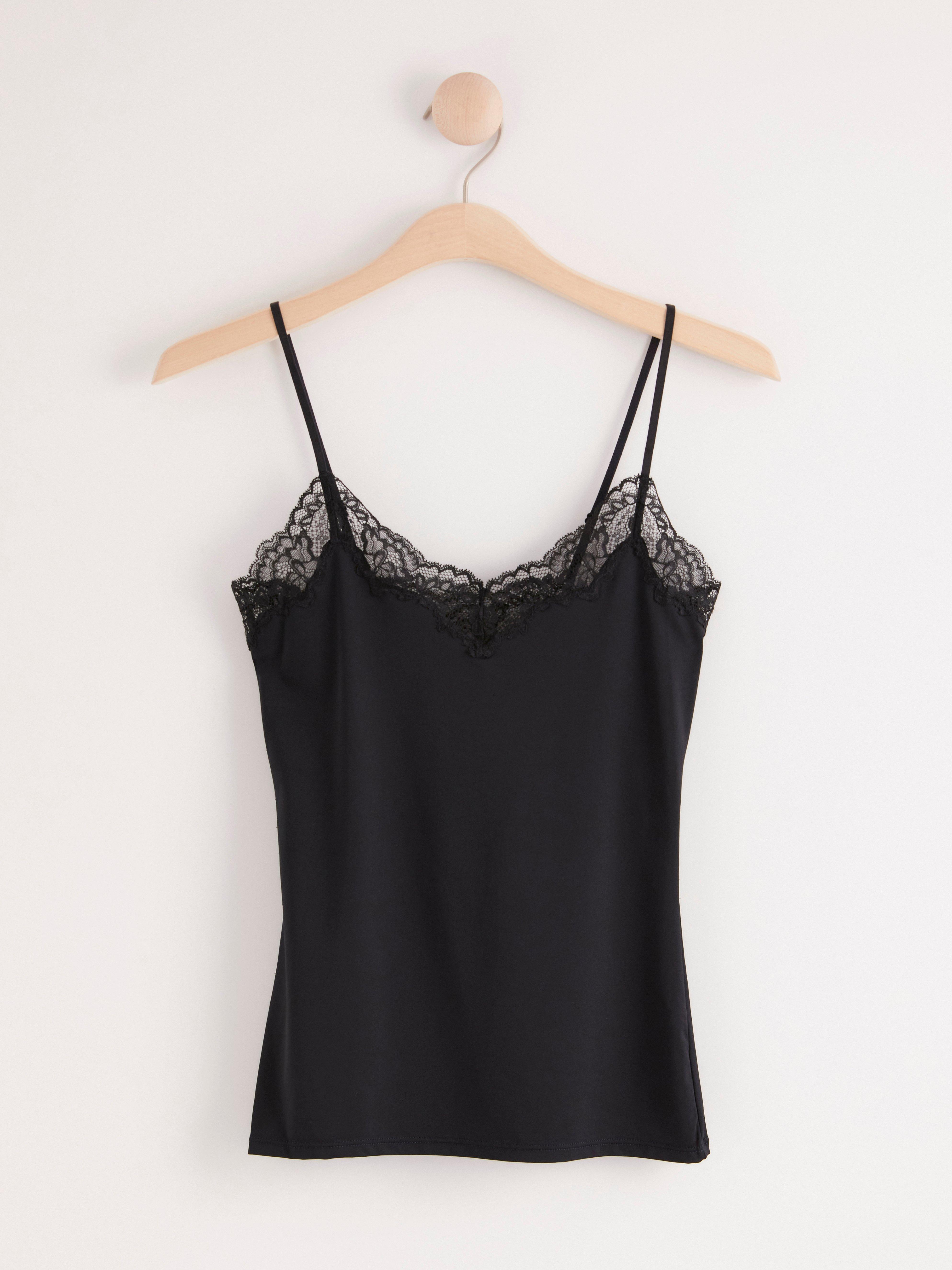 Camisole with Lace Black