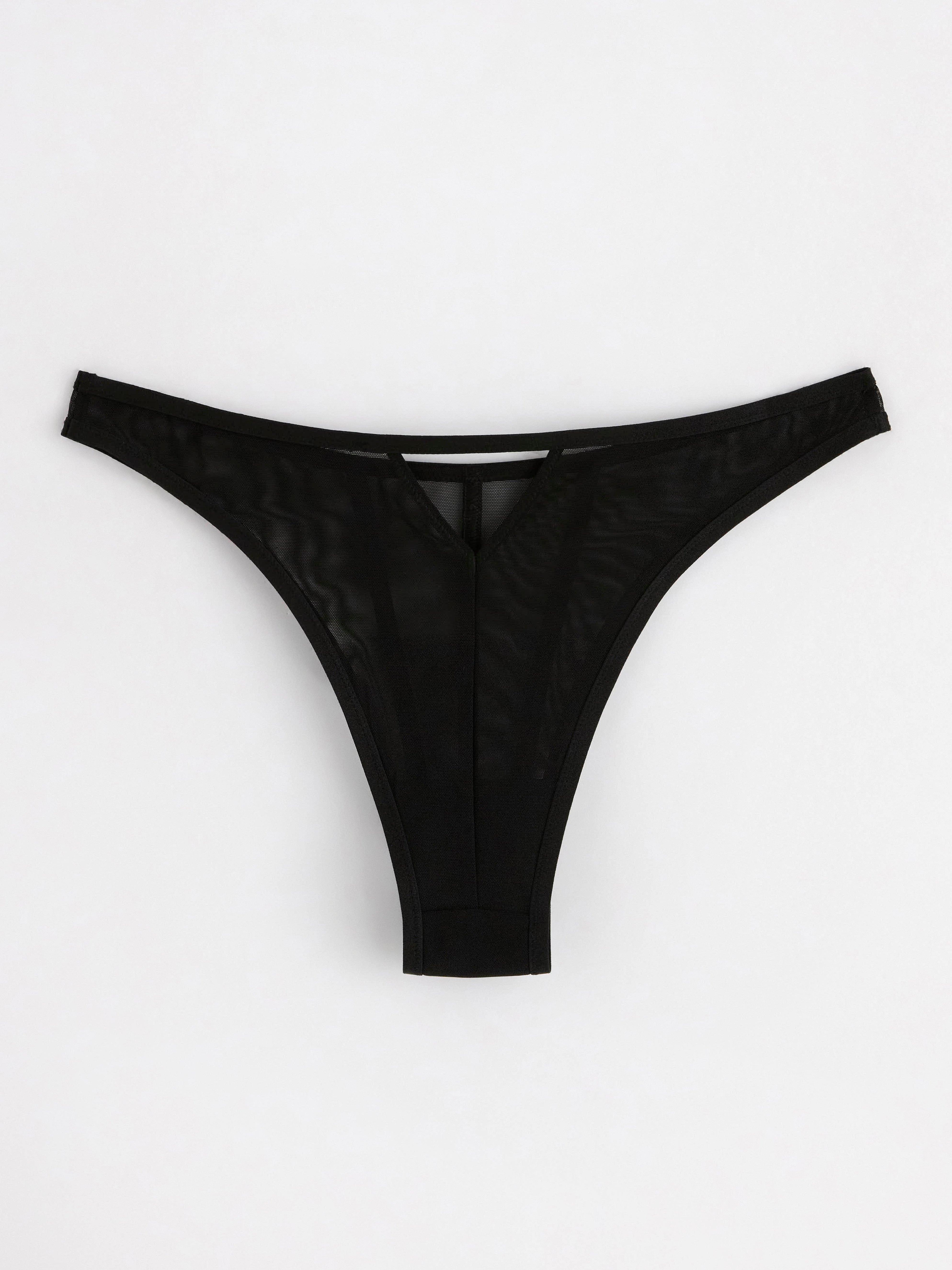 Brazilian regular briefs in mesh Black