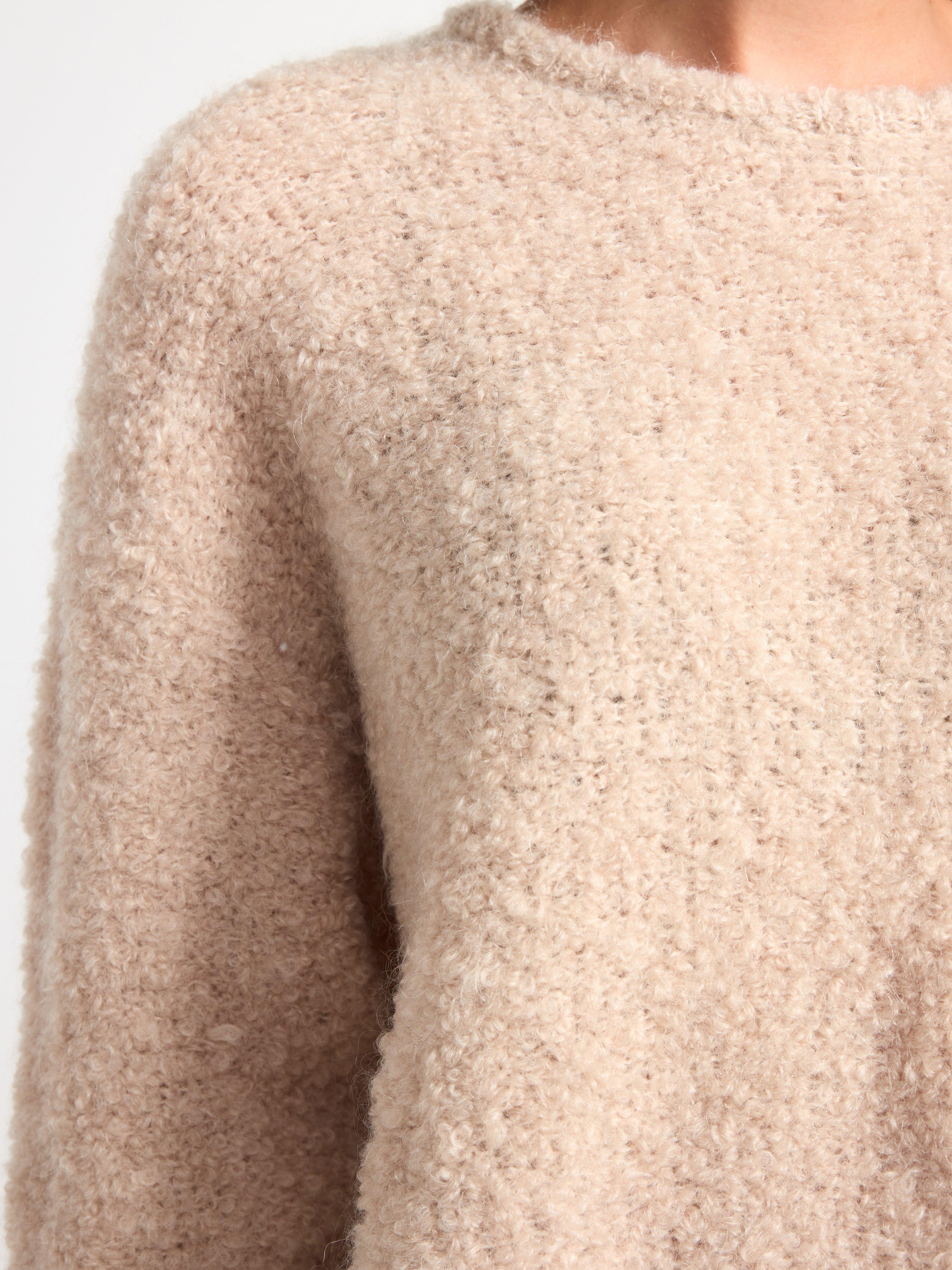 Knitted jumper in wool blend beige