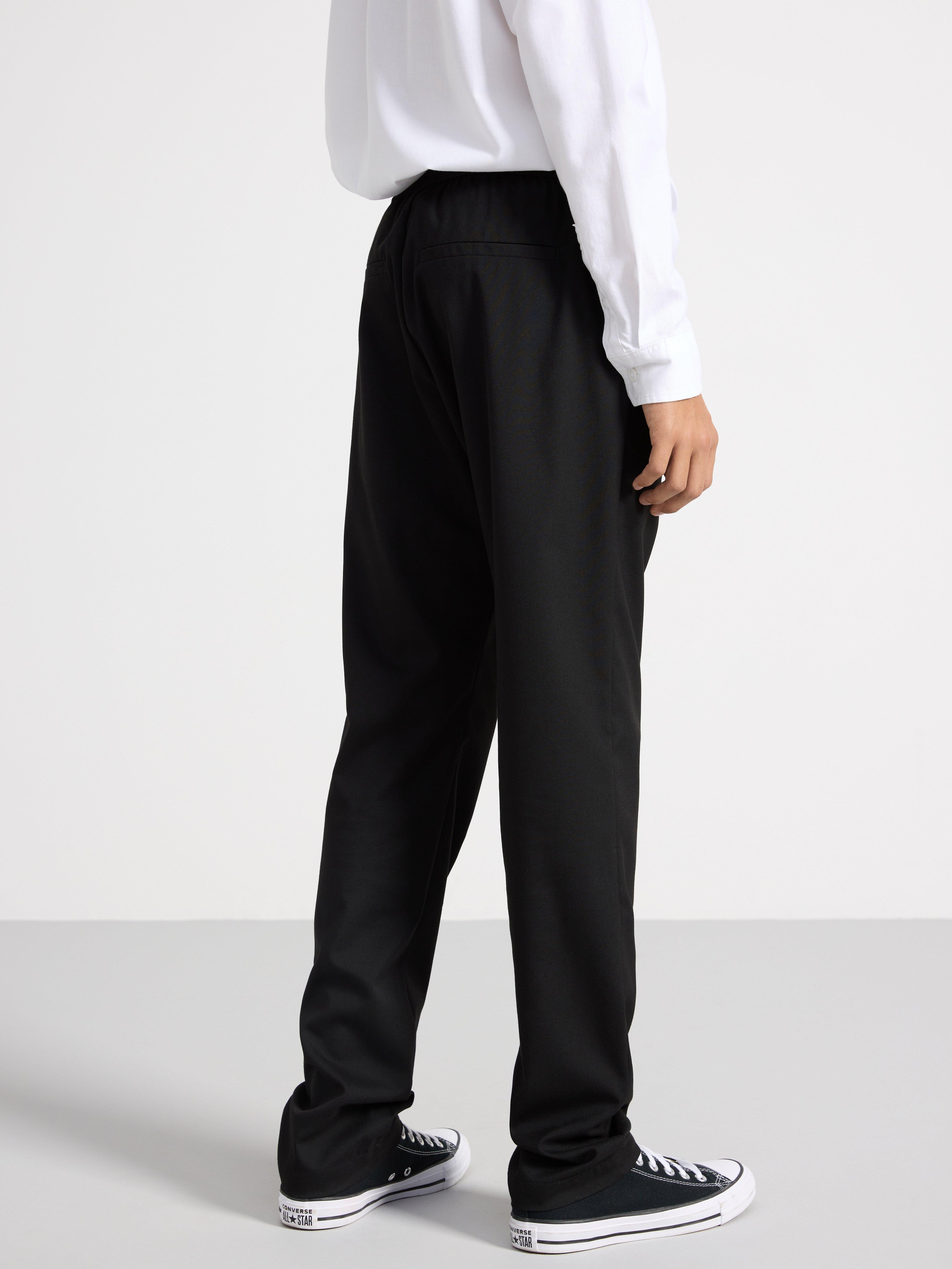STAFFAN Straight regular waist trousers Black