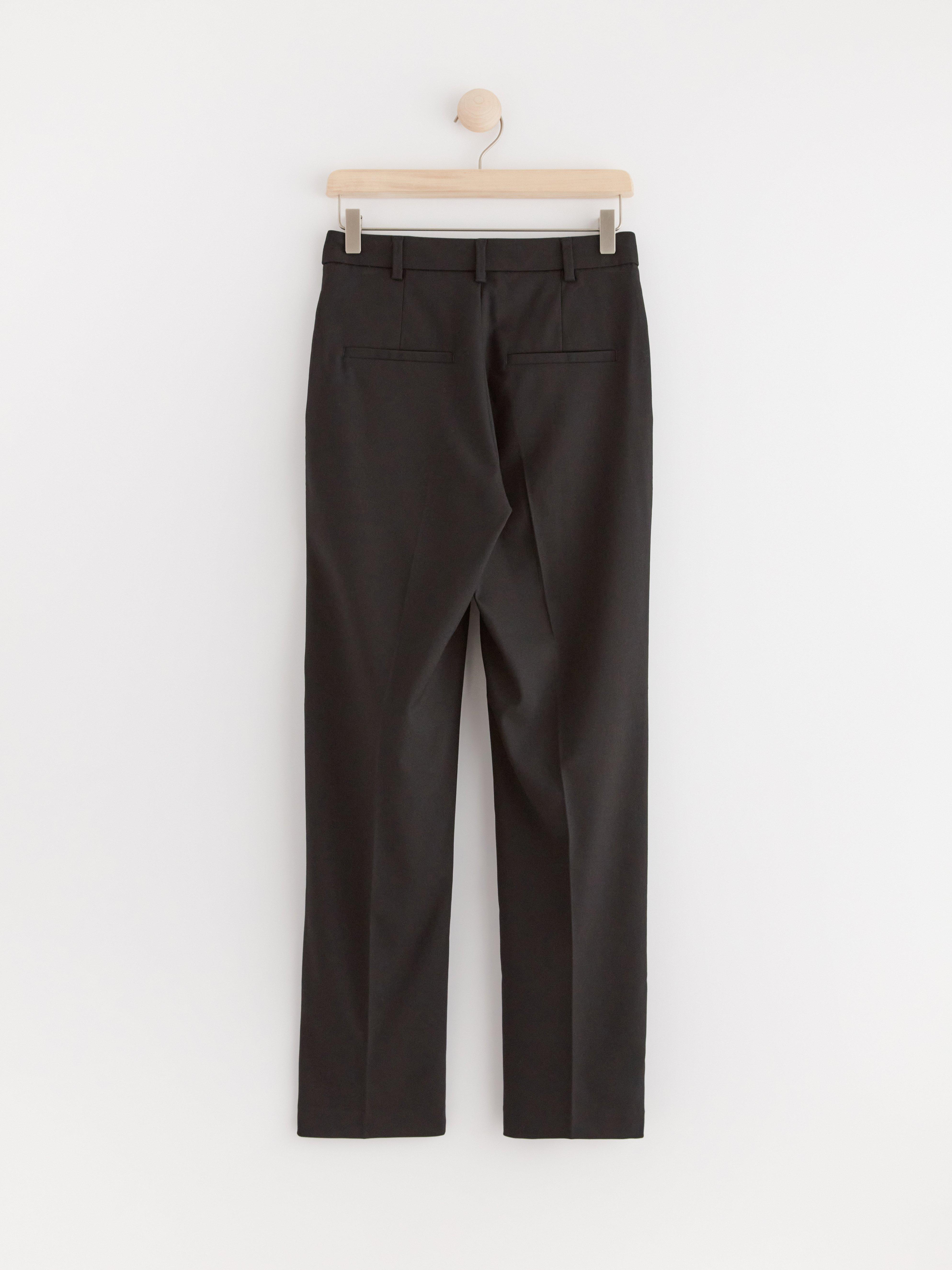 POLLY Cropped slacks with extra long legs Black