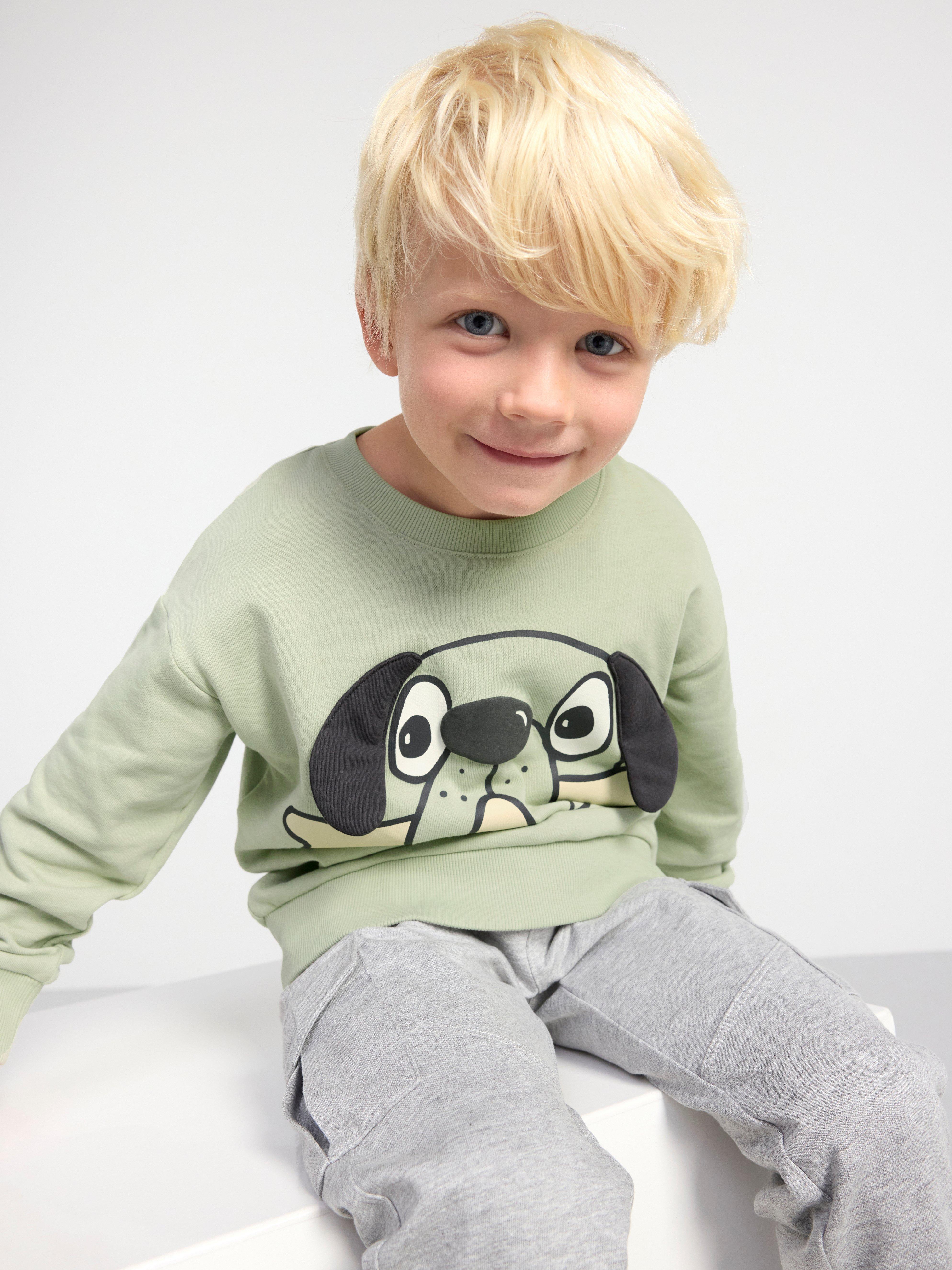 Sweatshirt with dog Dusty Green