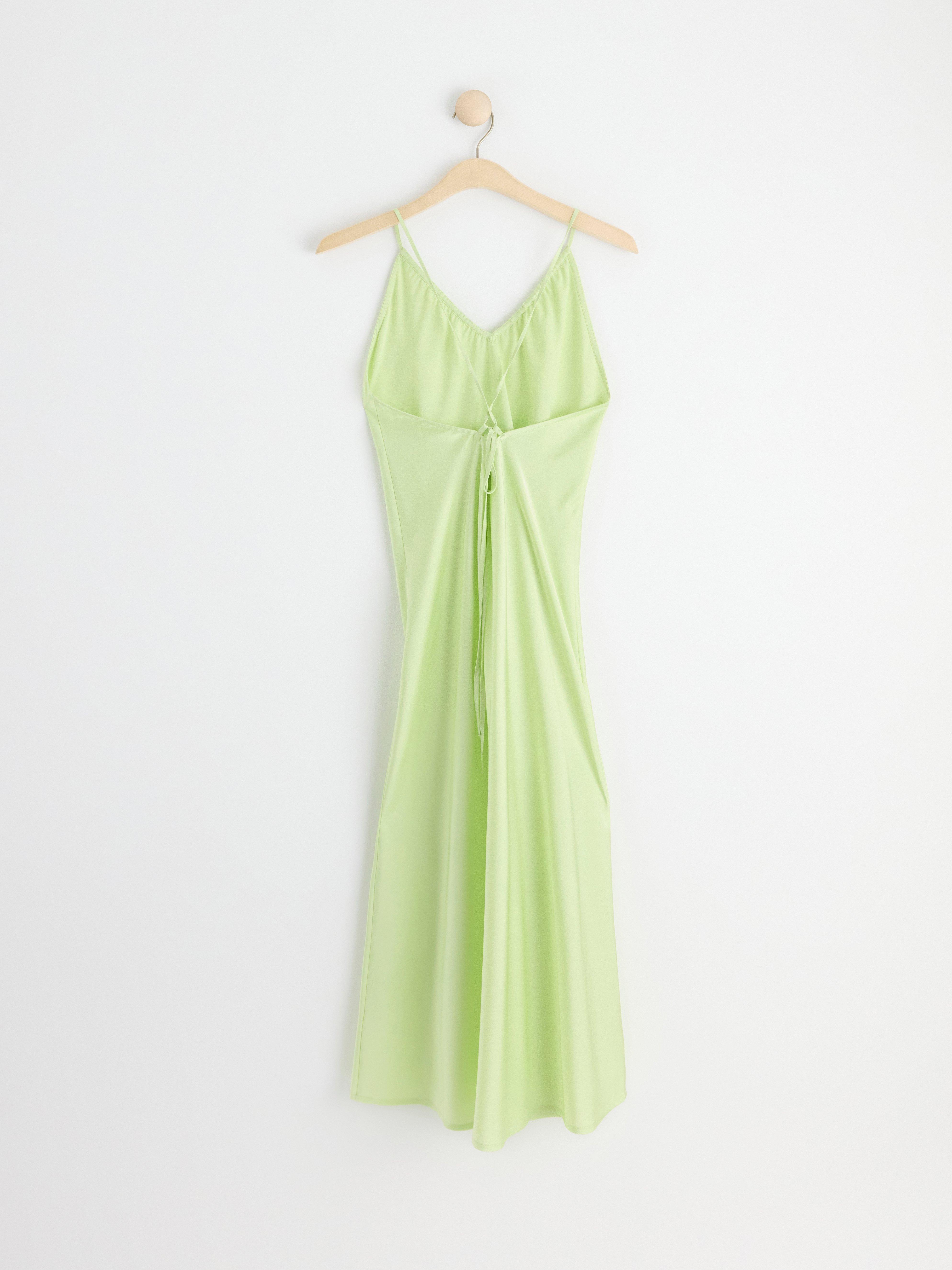 Satin slip dress Light Green