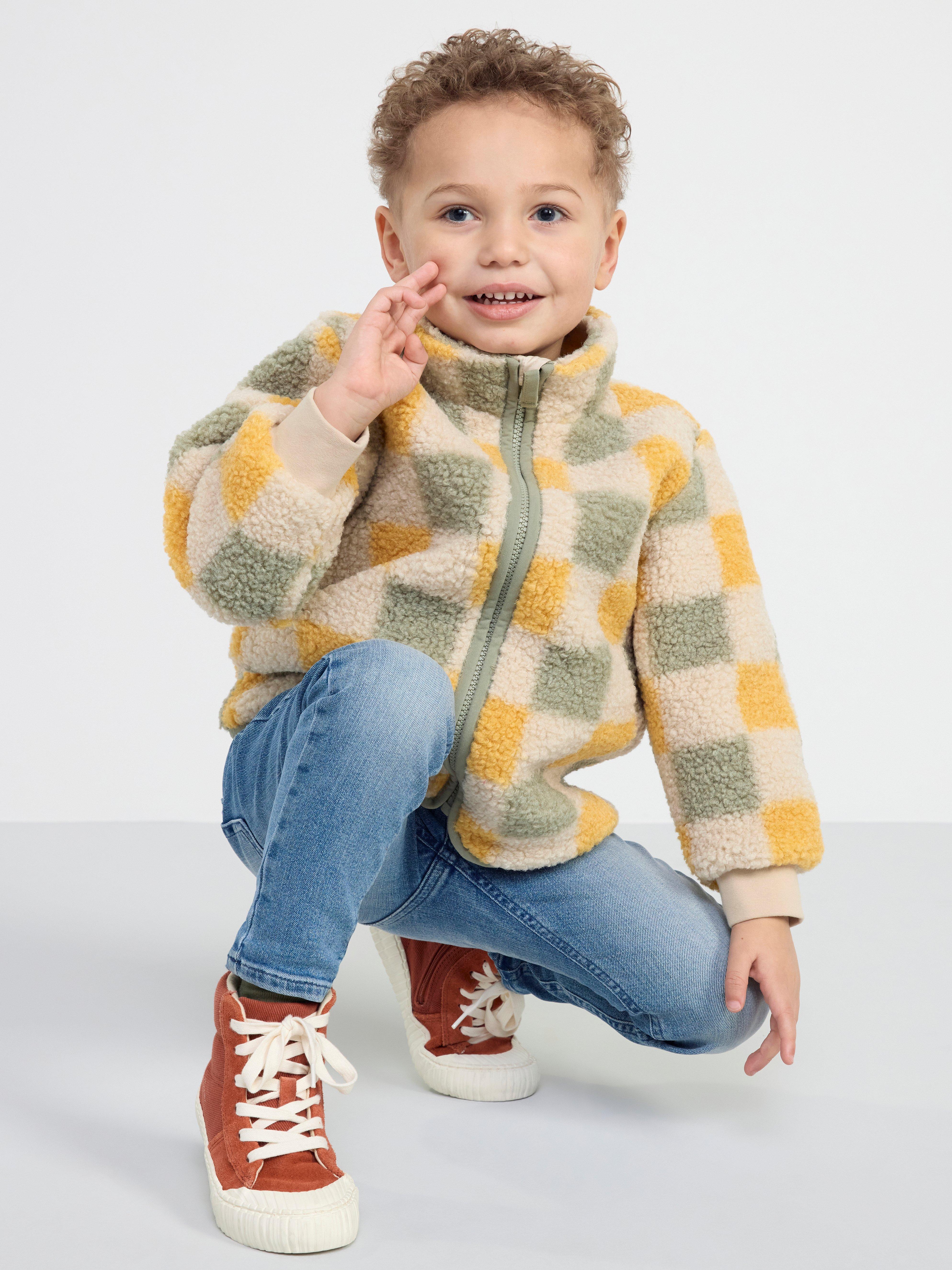 Pile jacket with pattern Light Beige