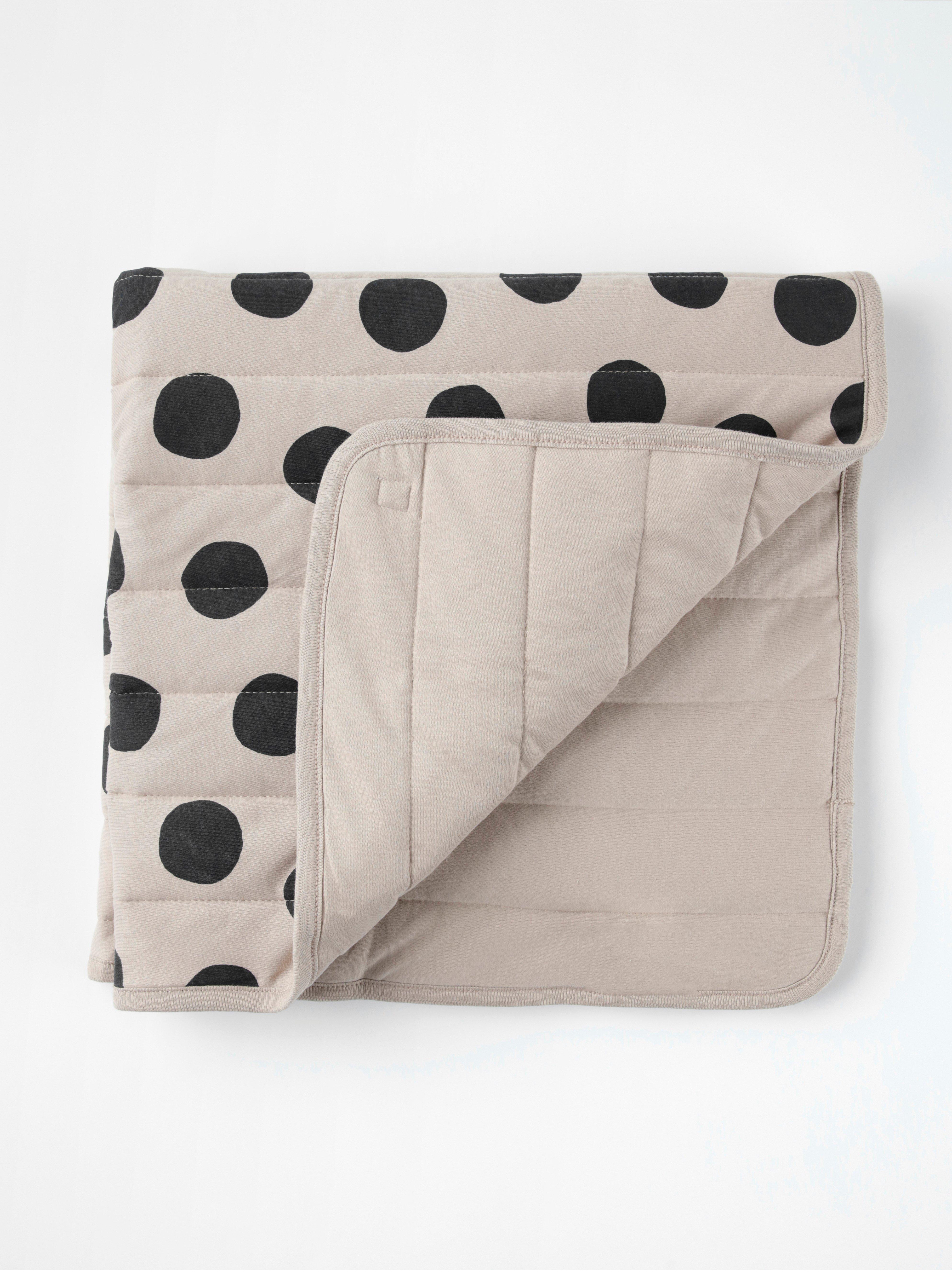 Blanket with dot print Beige