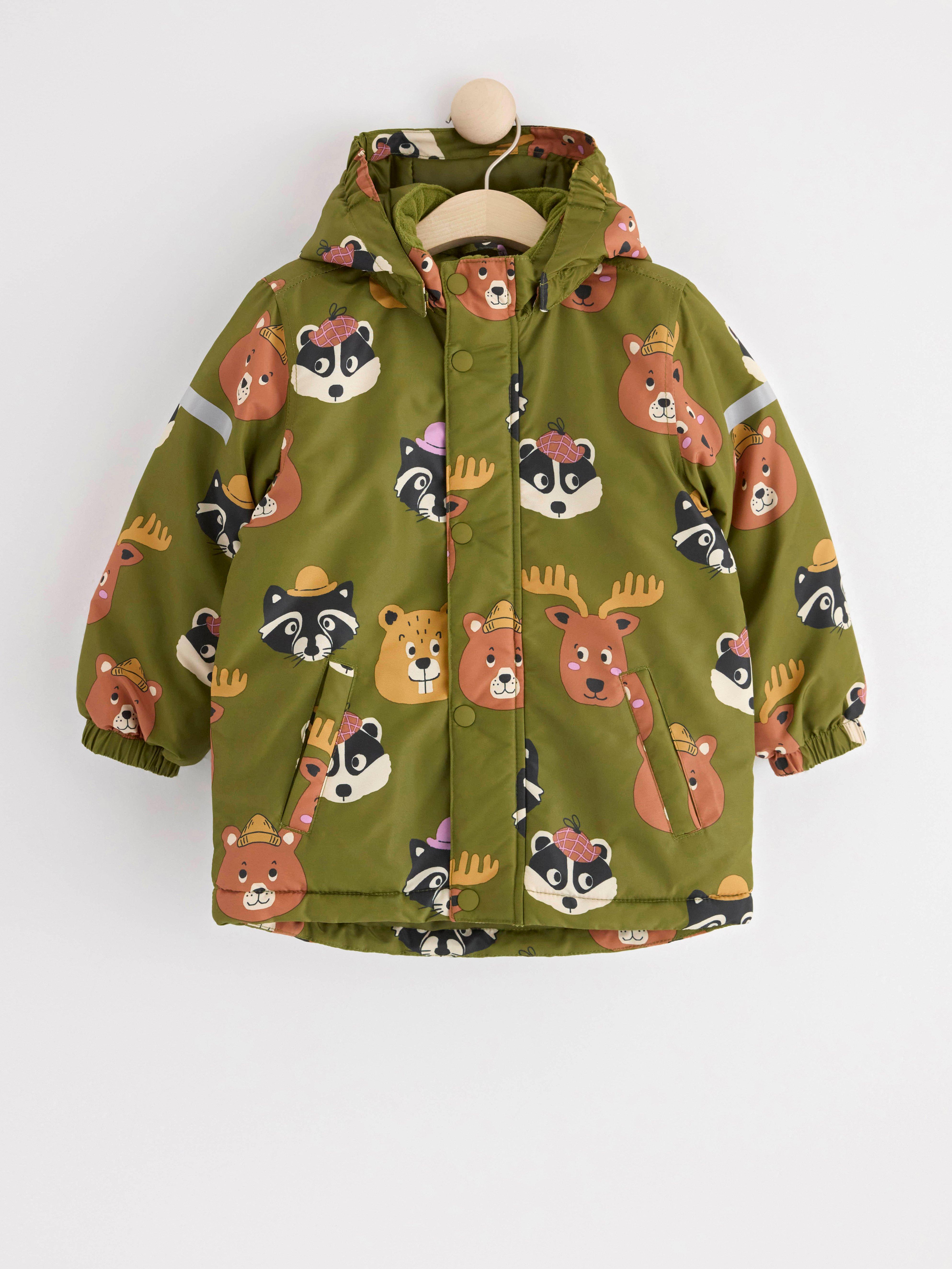 Water repellent padded jacket Dark Green