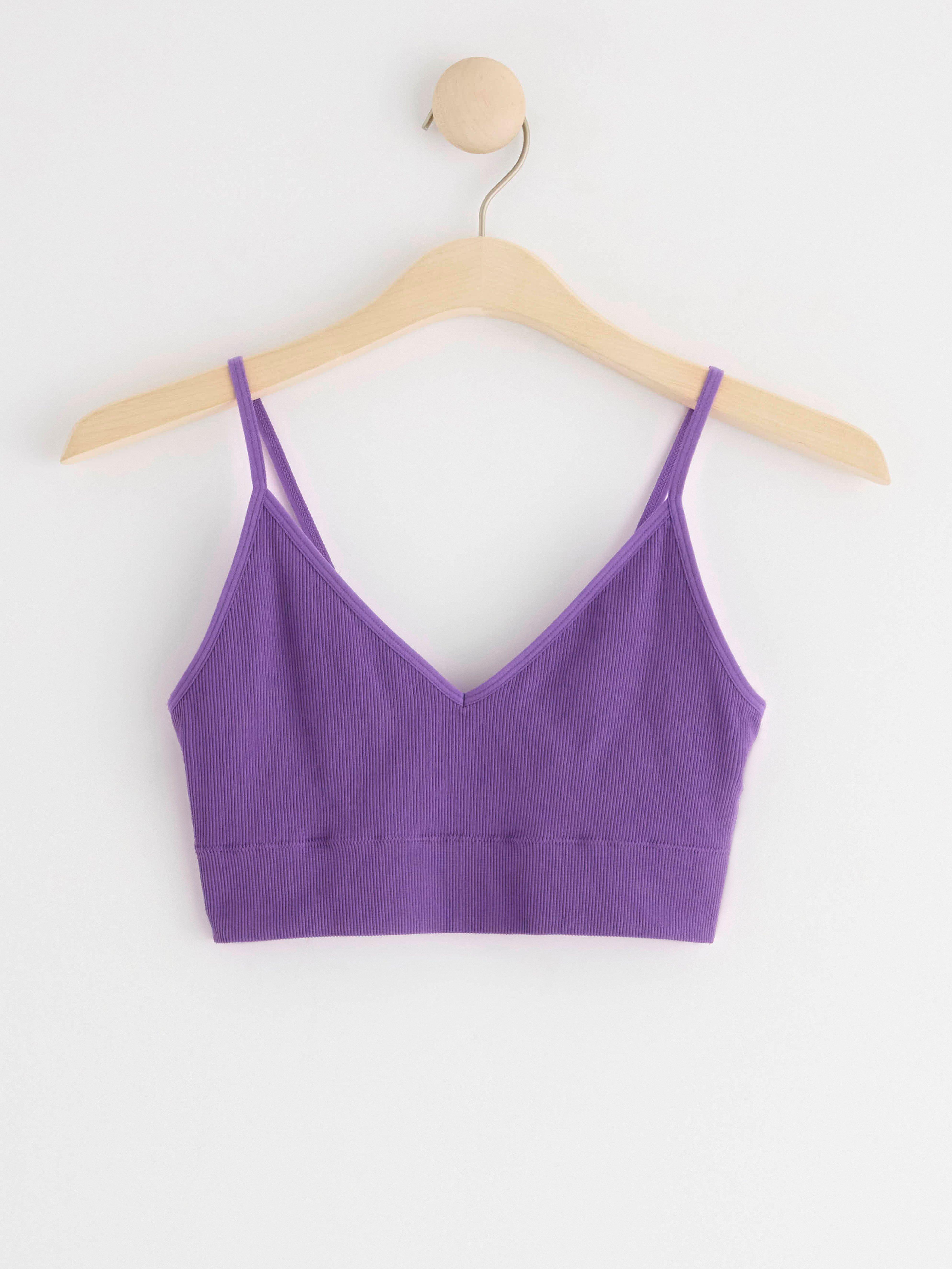 Seamless ribbed soft bra Lilac
