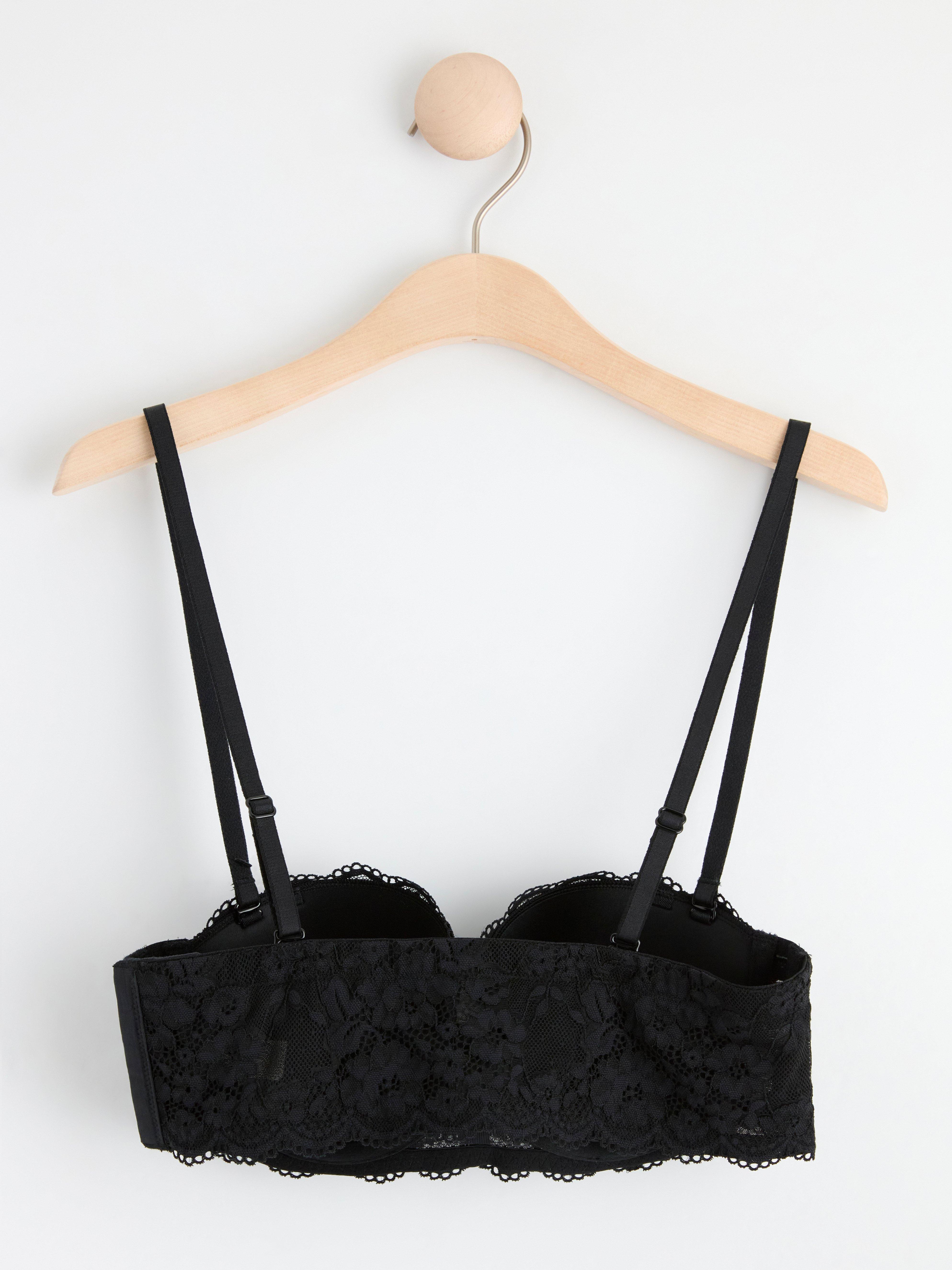 Björk strapless balconette bra with lace Black