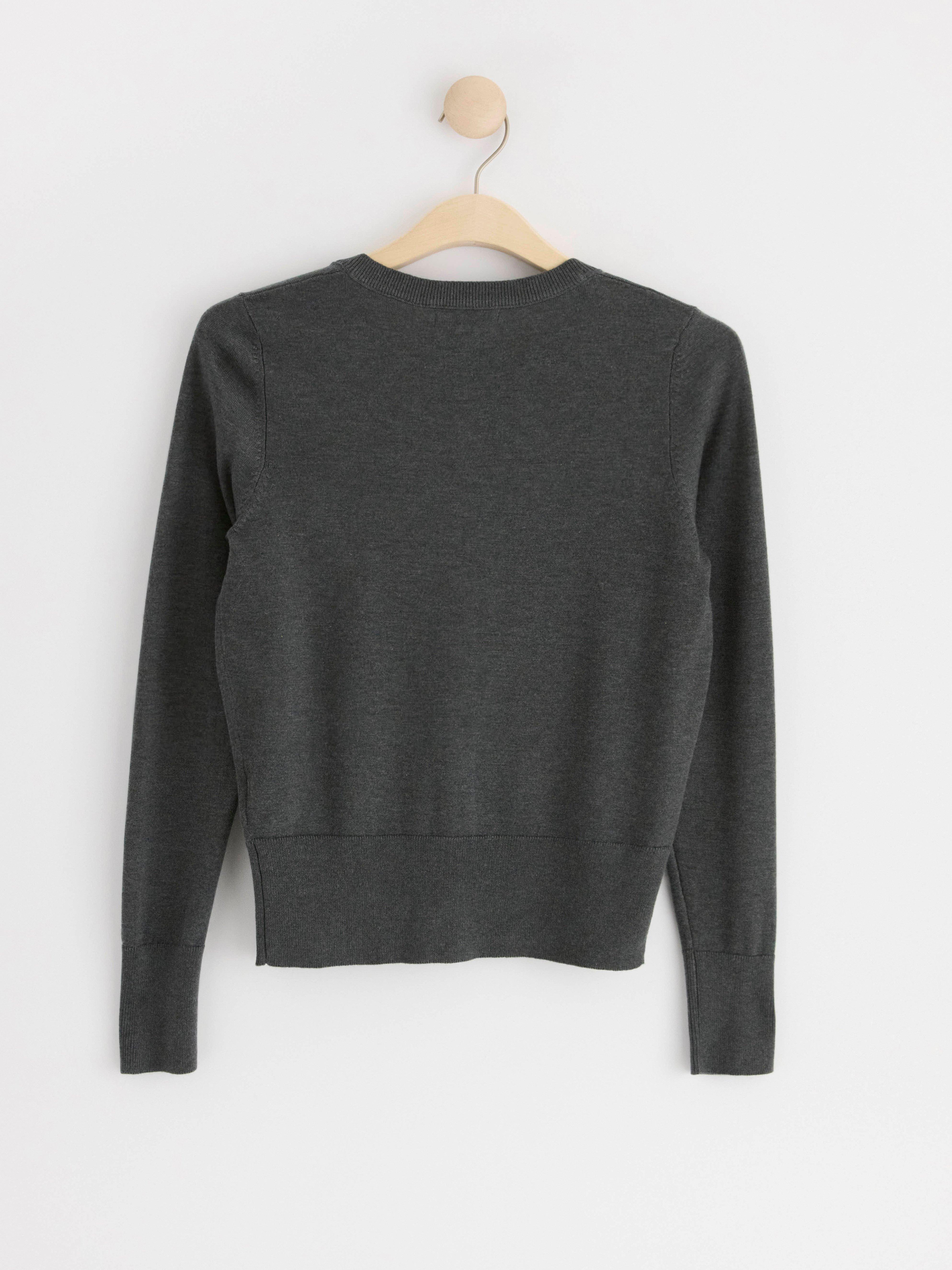 Fine-knit cardigan Dark Grey Melange