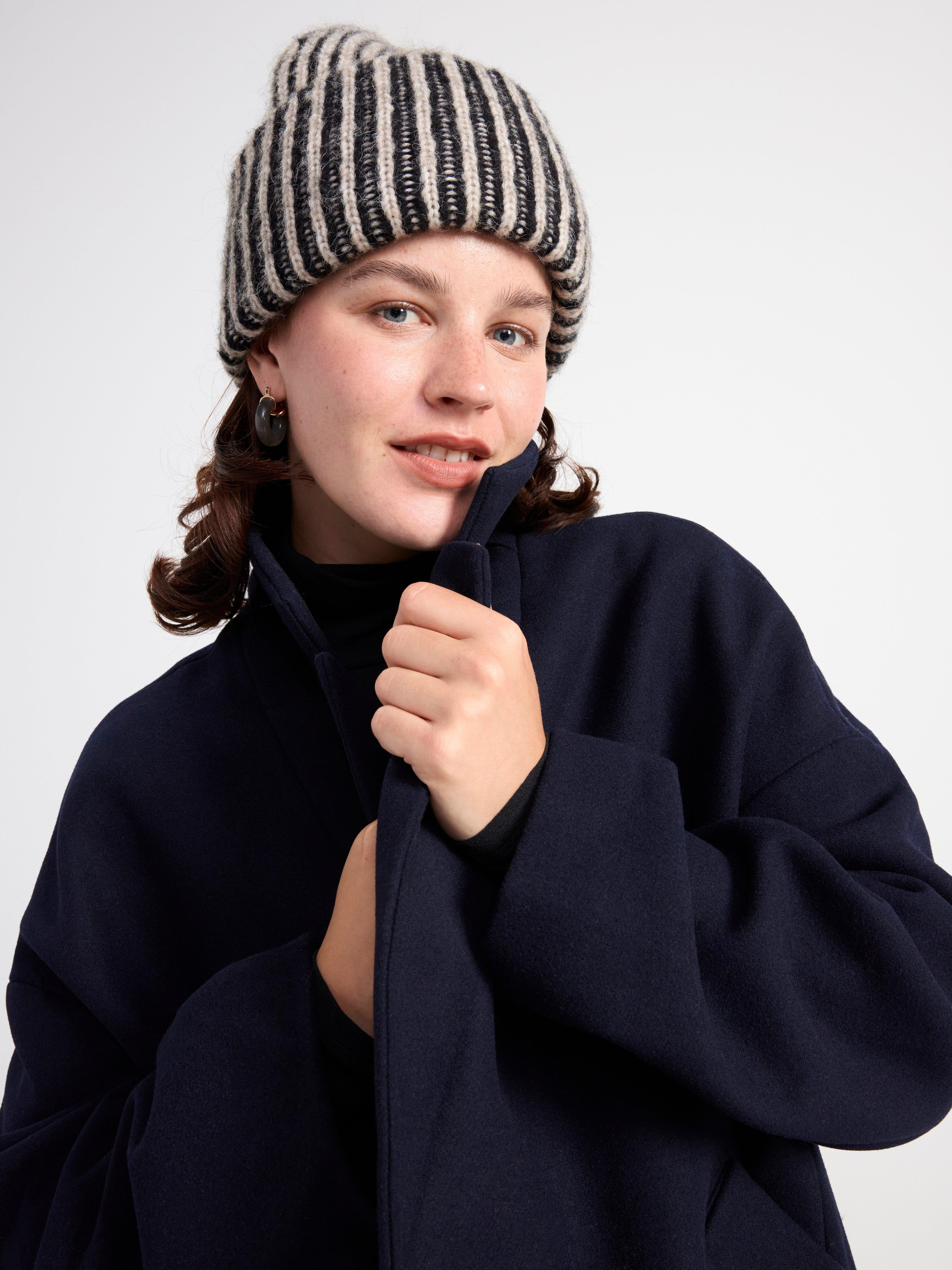 Jacket in wool blend with double button closure Dark Blue