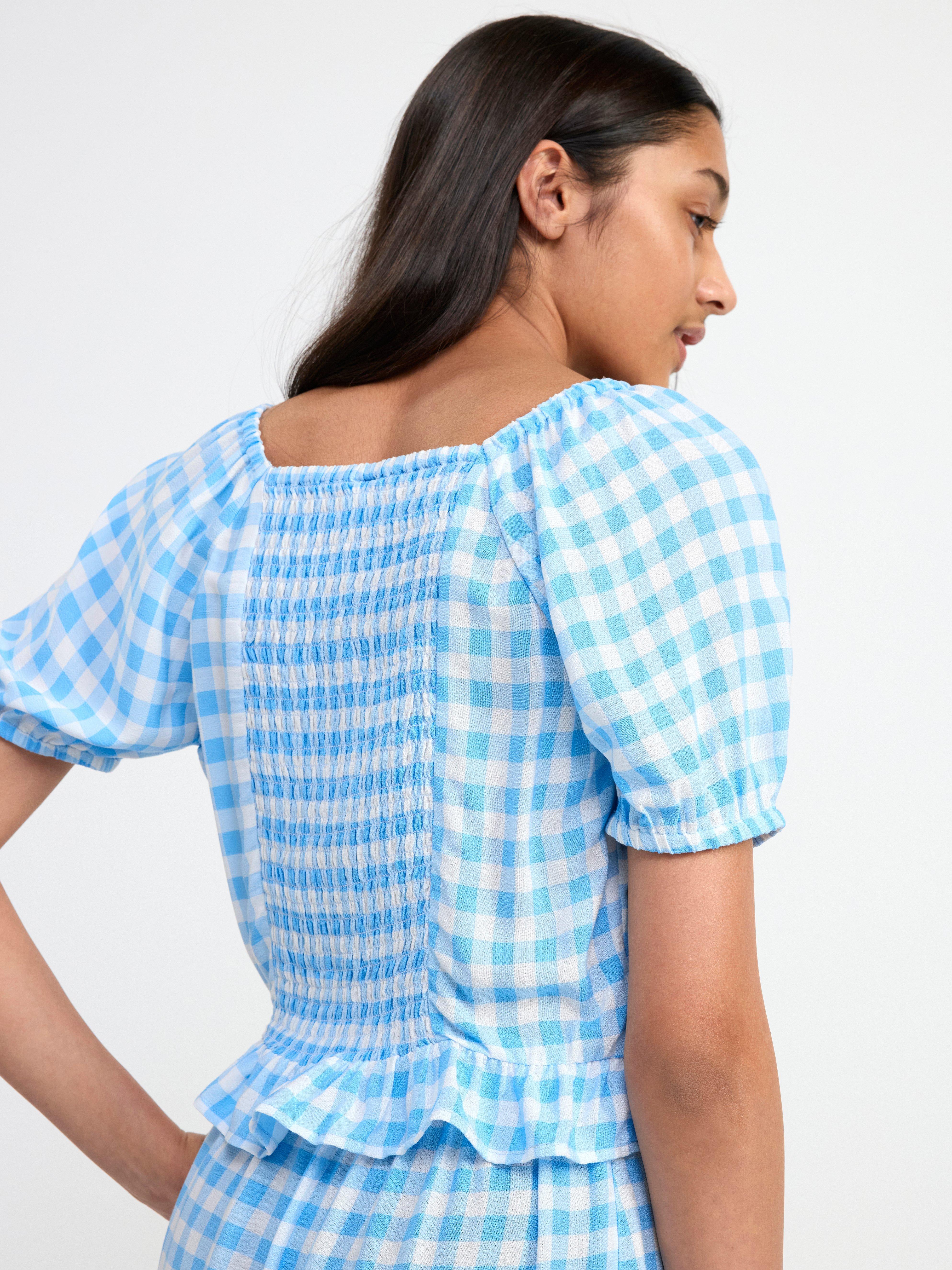 Puff sleeve blouse Light Dusty Blue