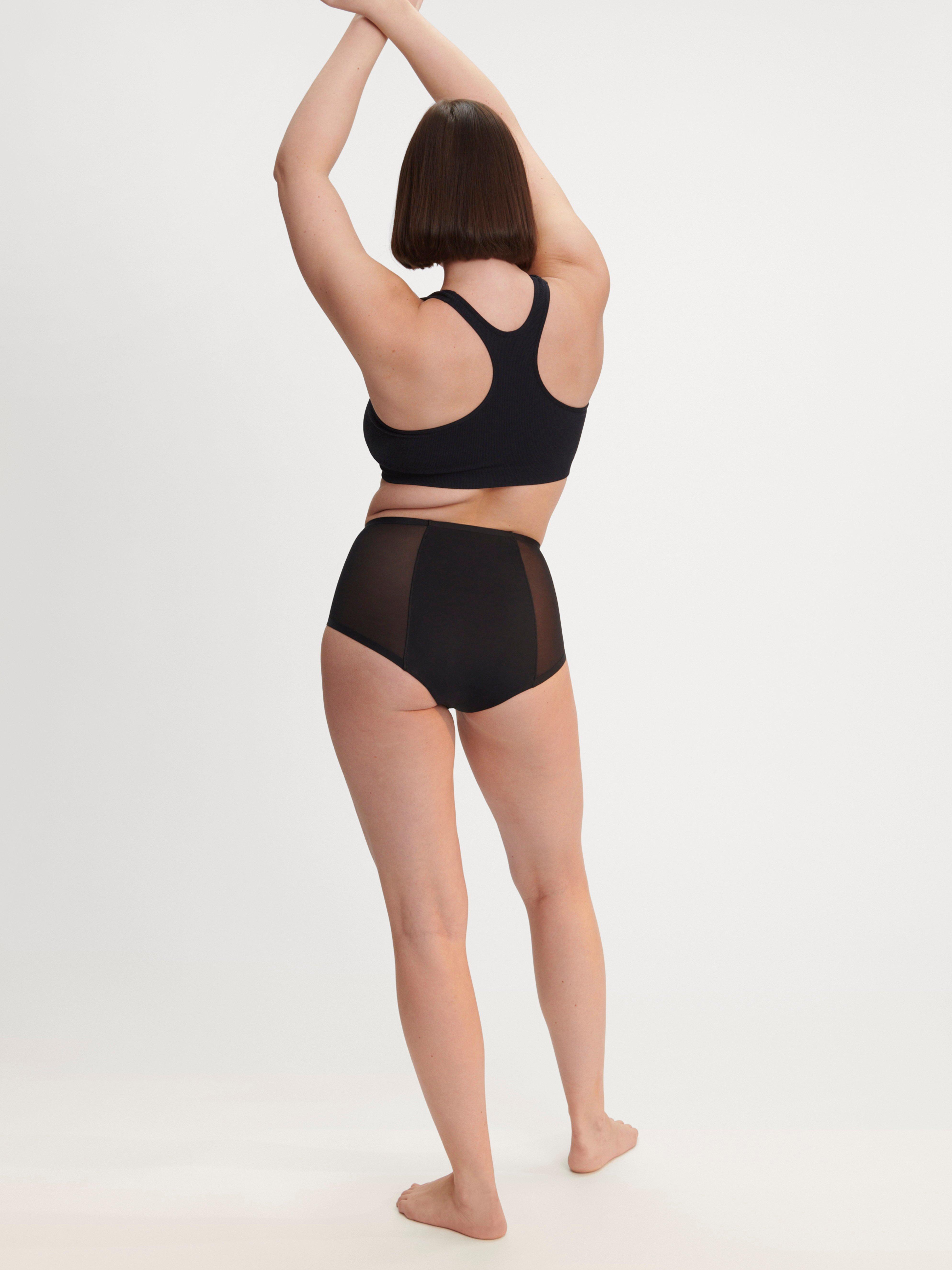 Engineered High Waist Mesh Period Proof – Period Panty Medium Absorbency Black