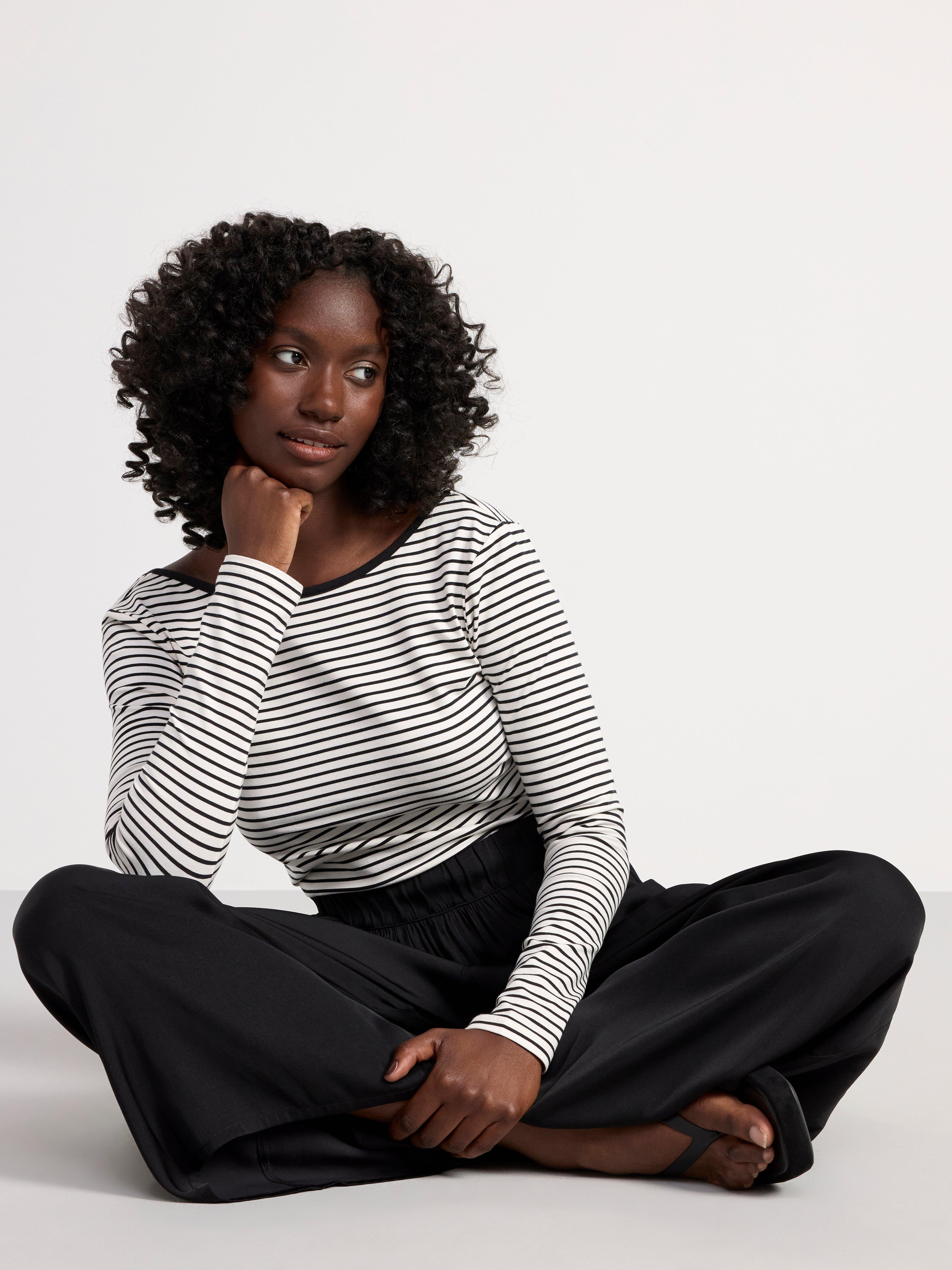 Top with stripes Light White