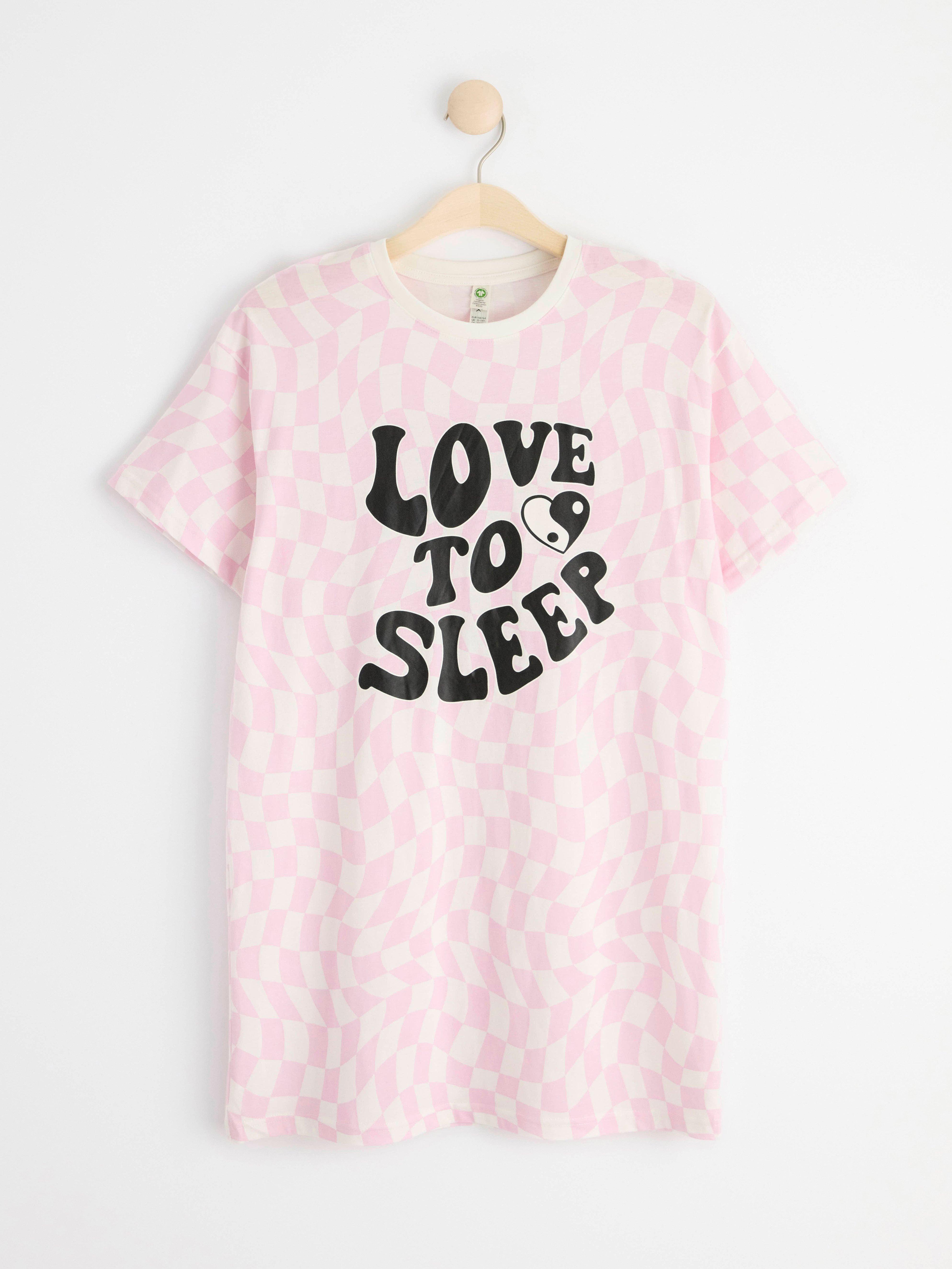 Night dress with print Dusty Pink