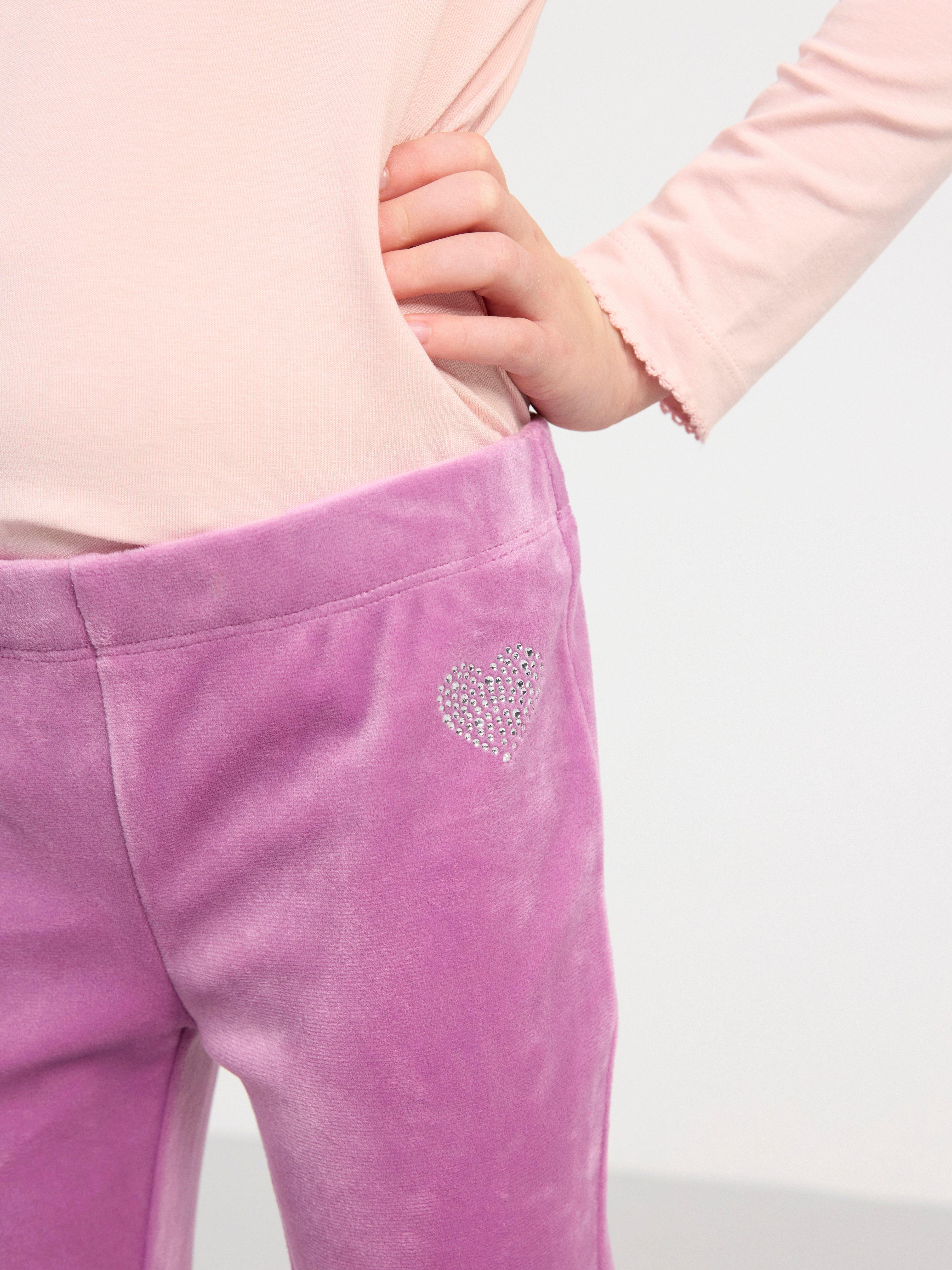 Flared velour trousers Dark Dusty Lilac