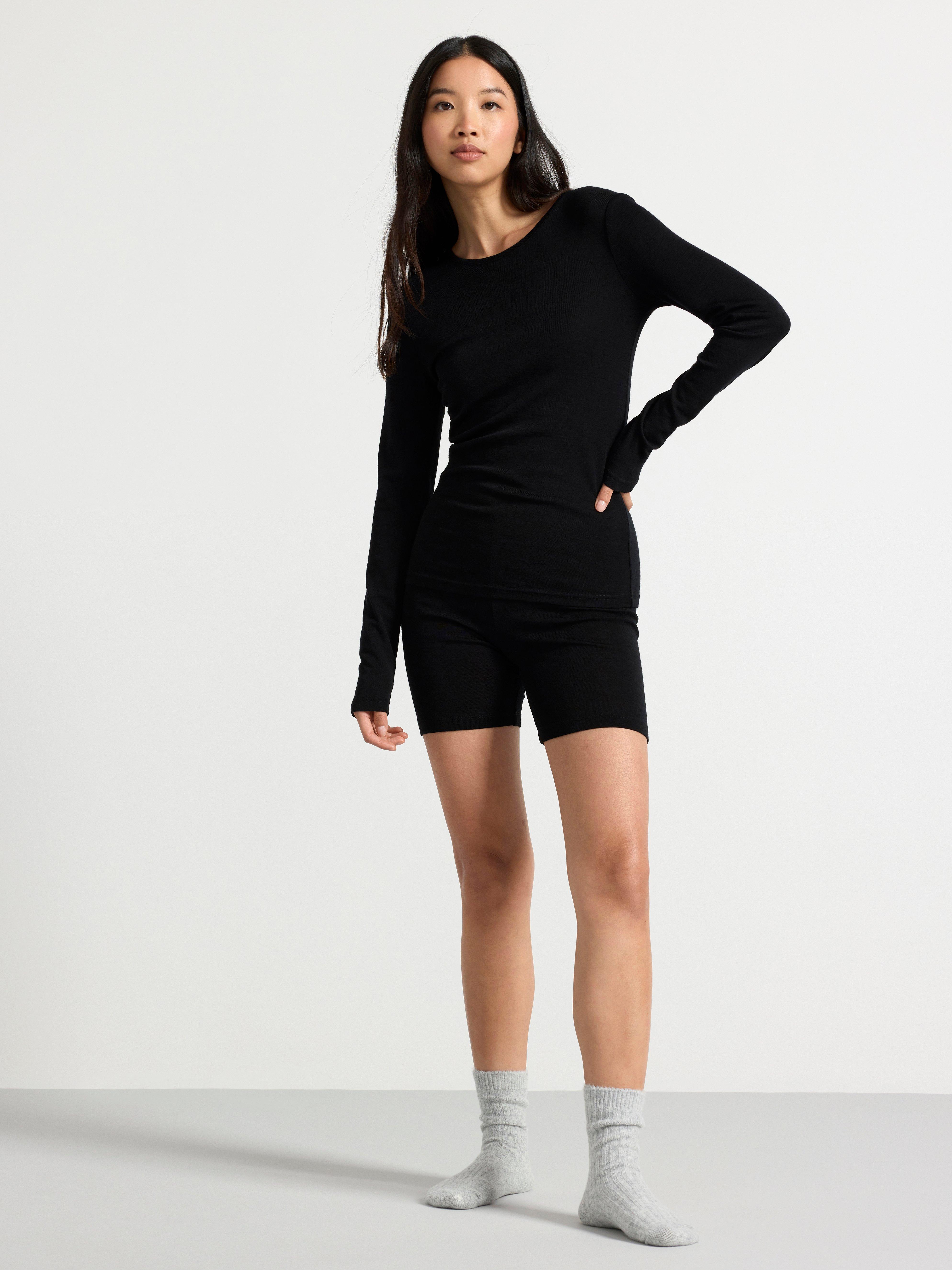 Cycling shorts in merino wool Black