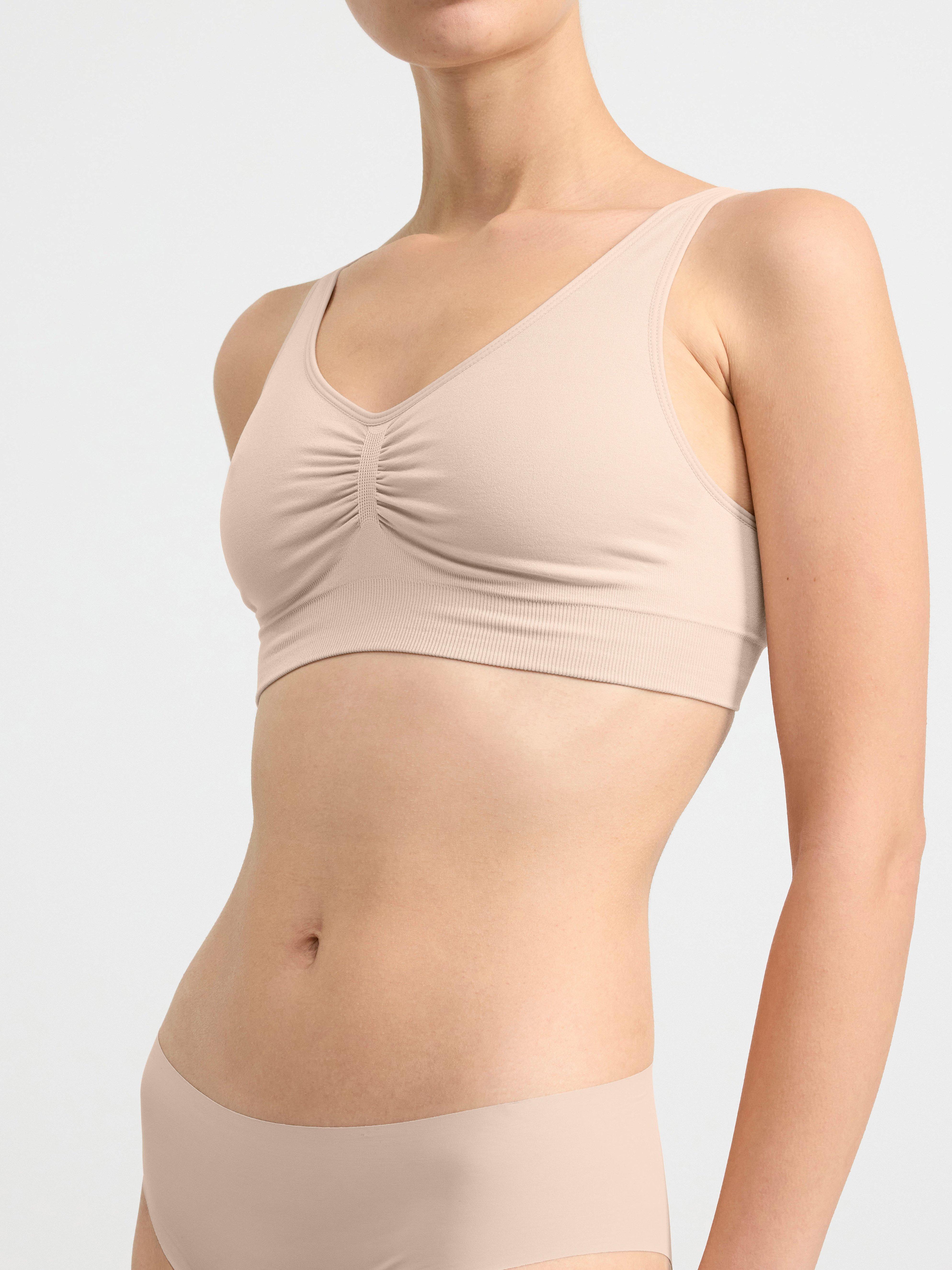2-pack soft seamless bra Beige
