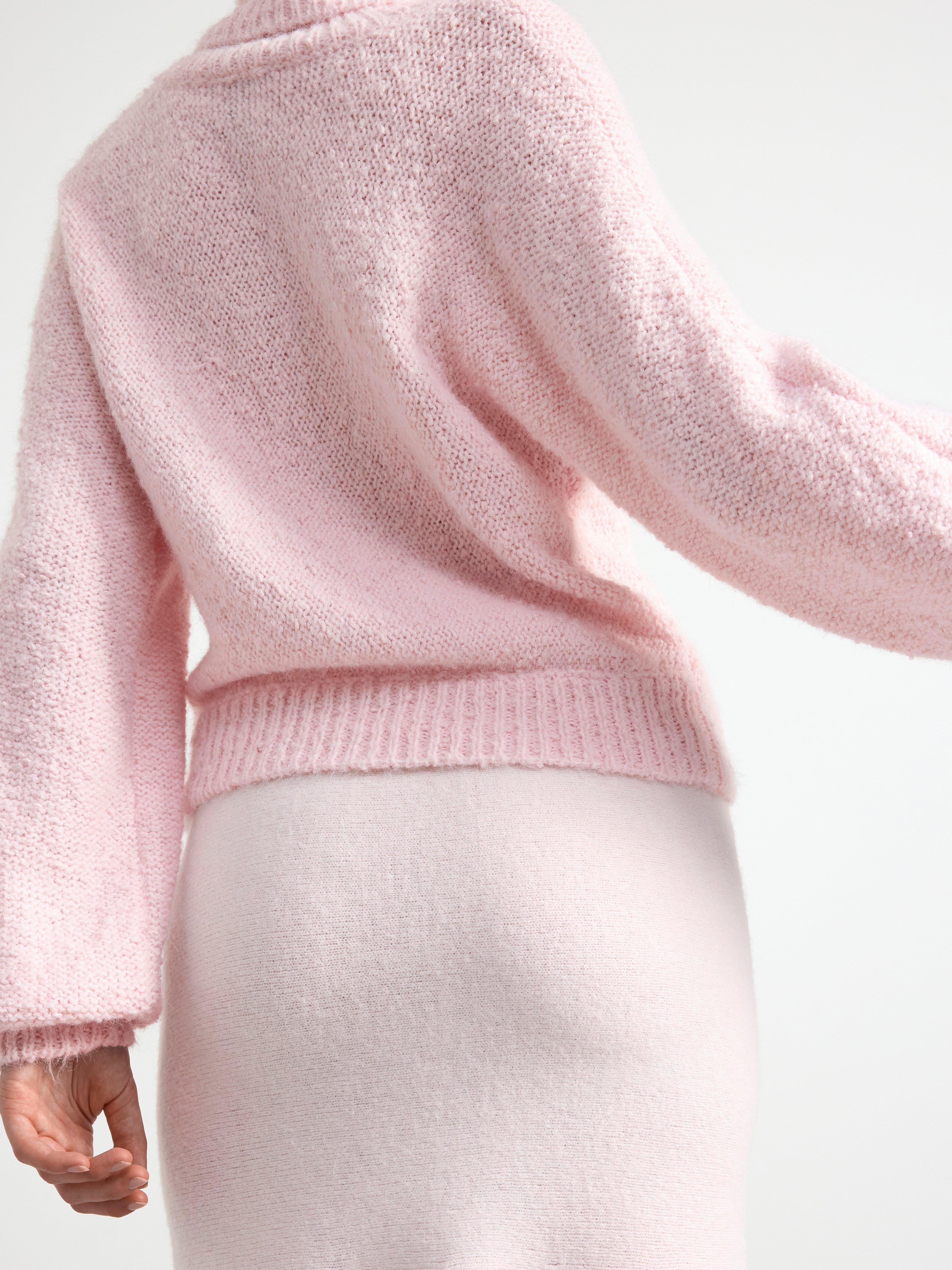 Knitted turtleneck jumper Light Pink
