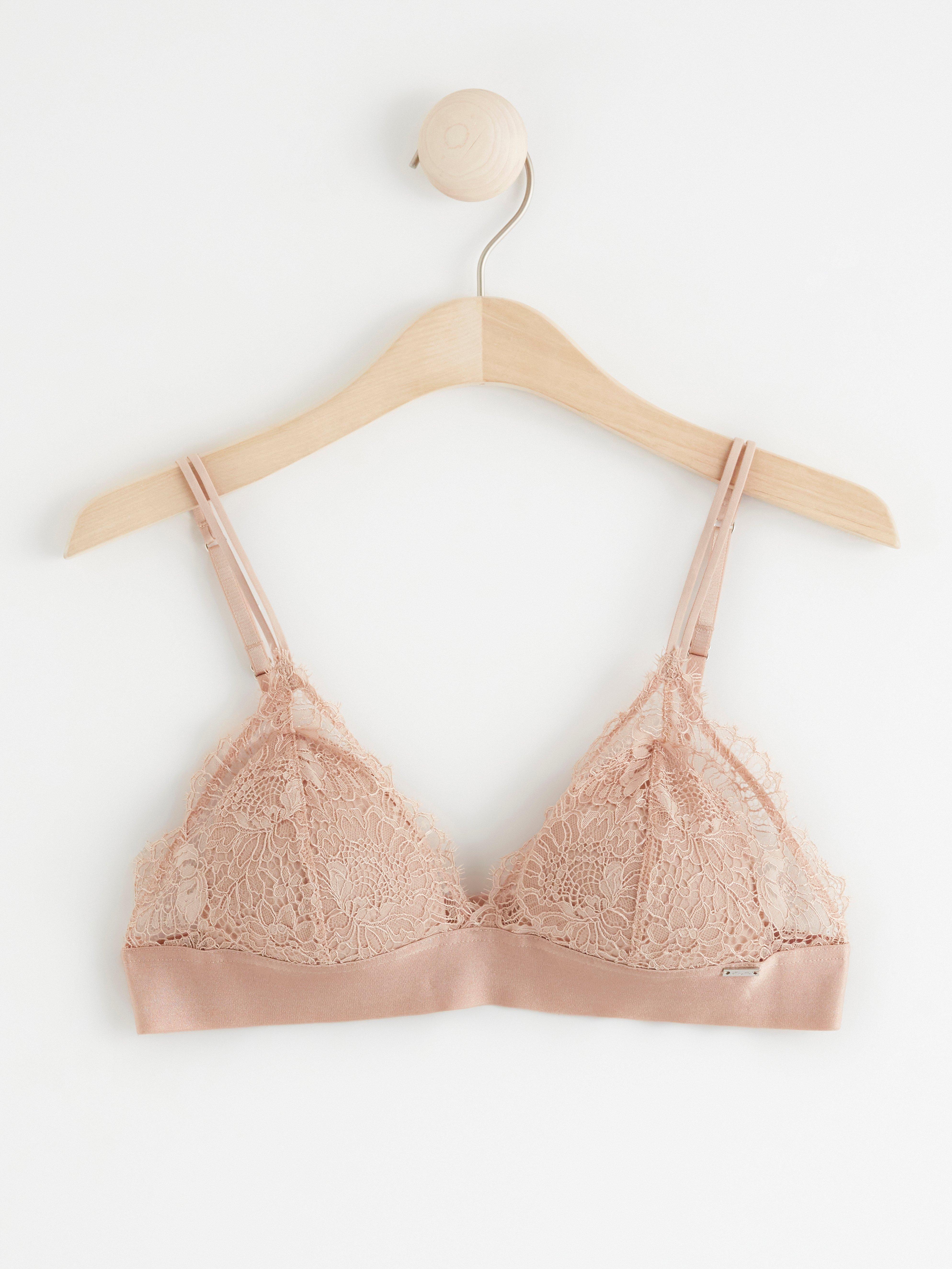 Bralette with lace Beige