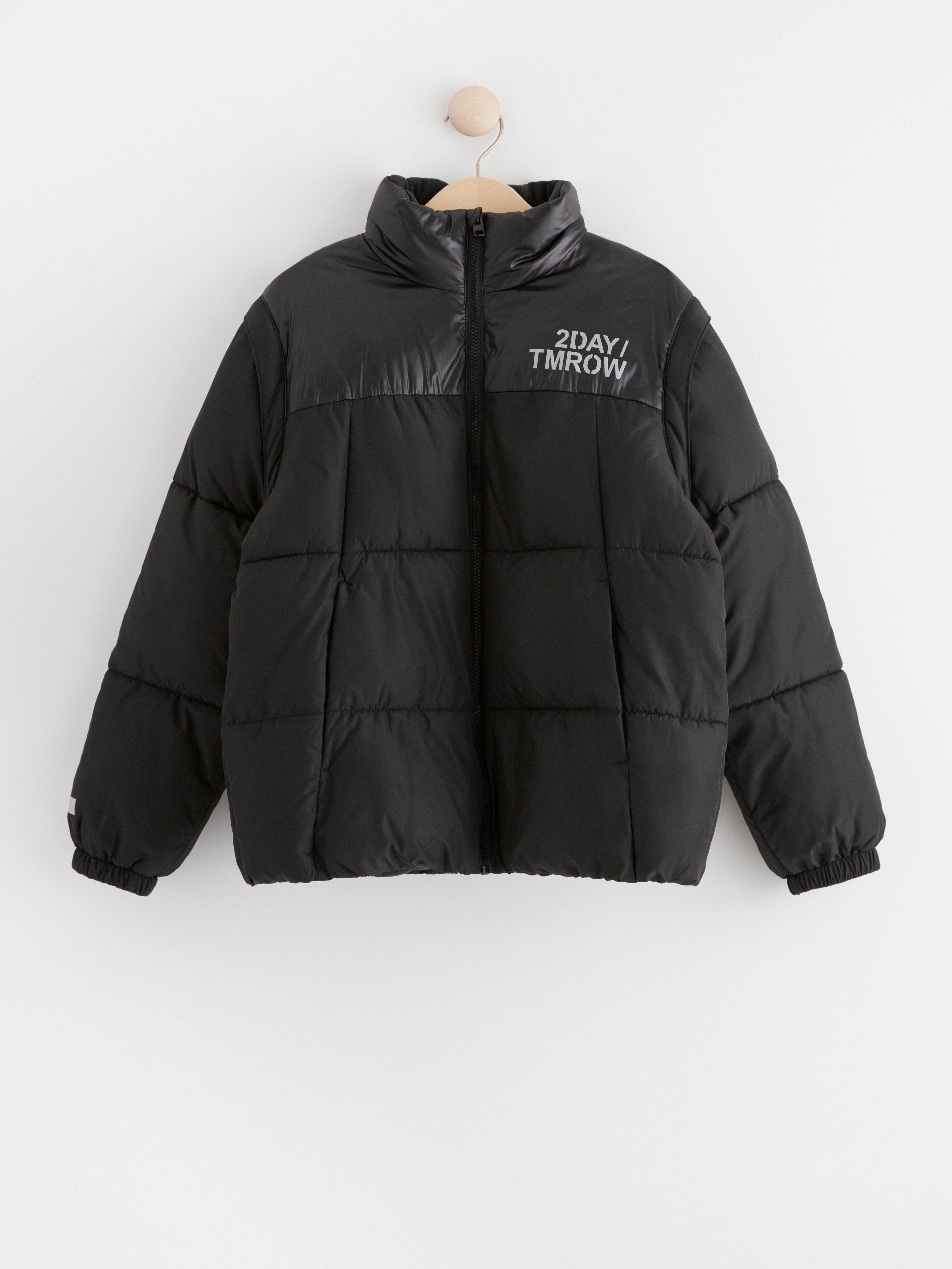 Water repellent puffer jacket Black