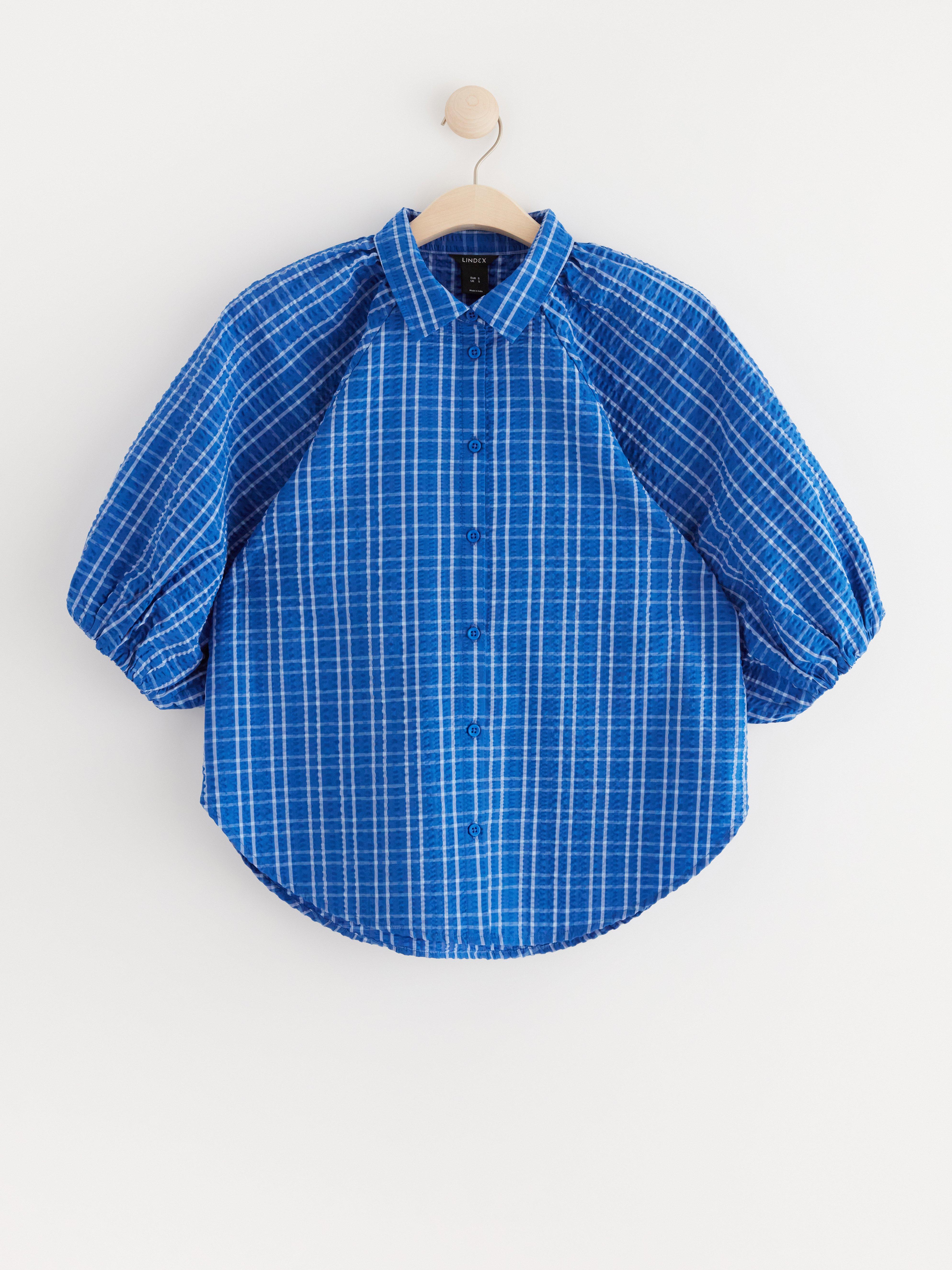 Blouse with puff sleeves Dark Blue