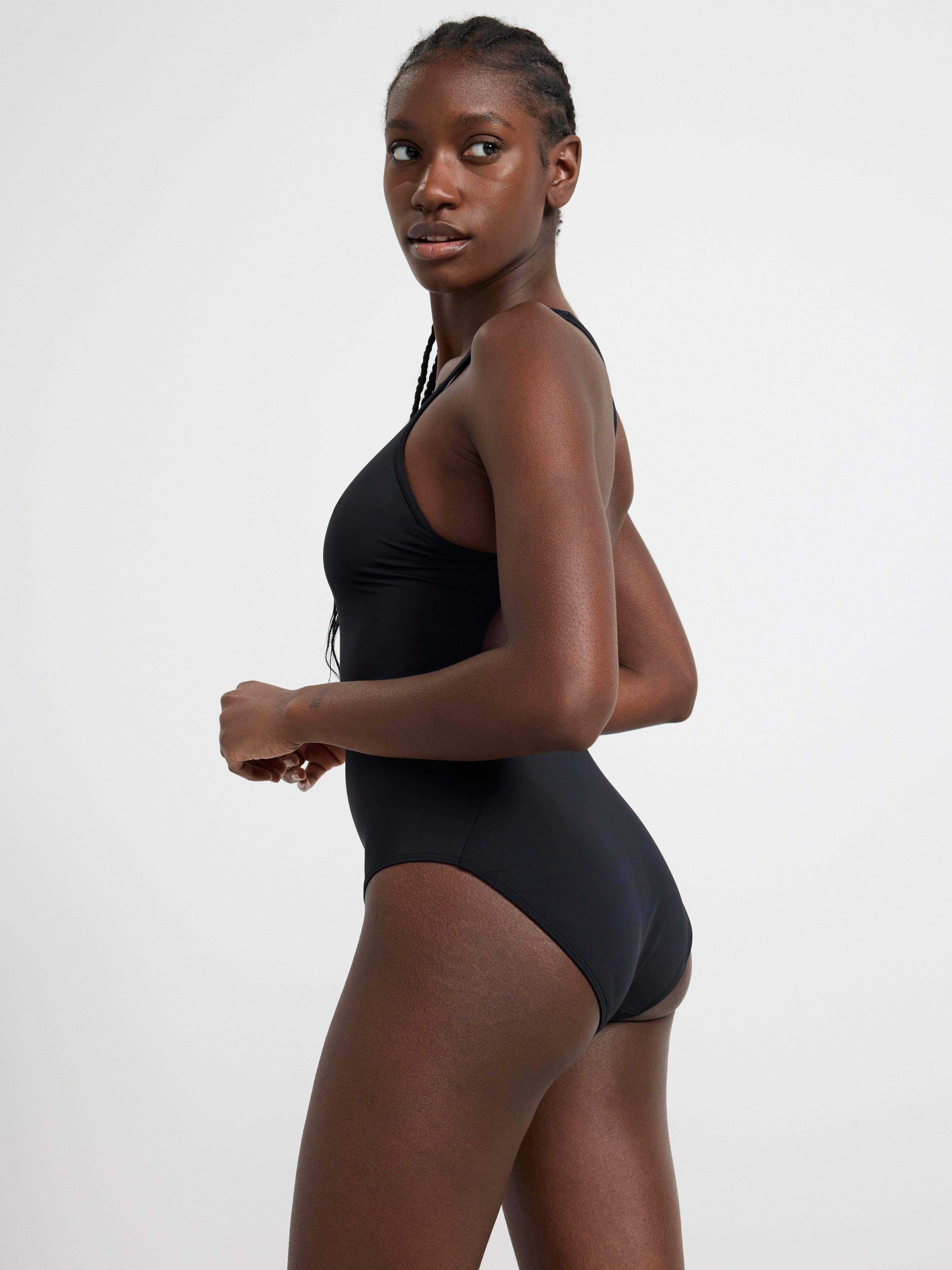 Swimsuit with back opening Black