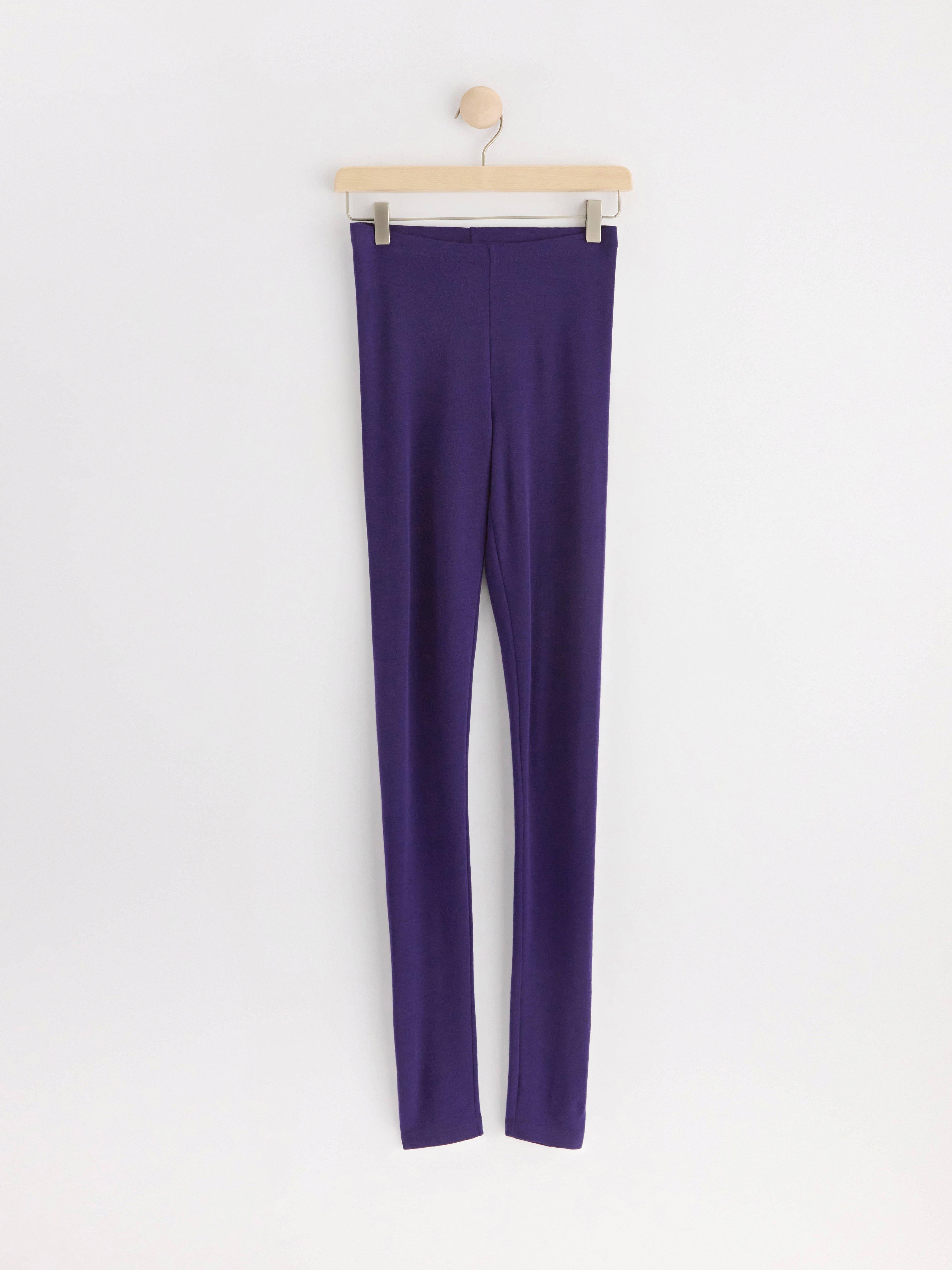 Leggings in merino wool Dark Lilac
