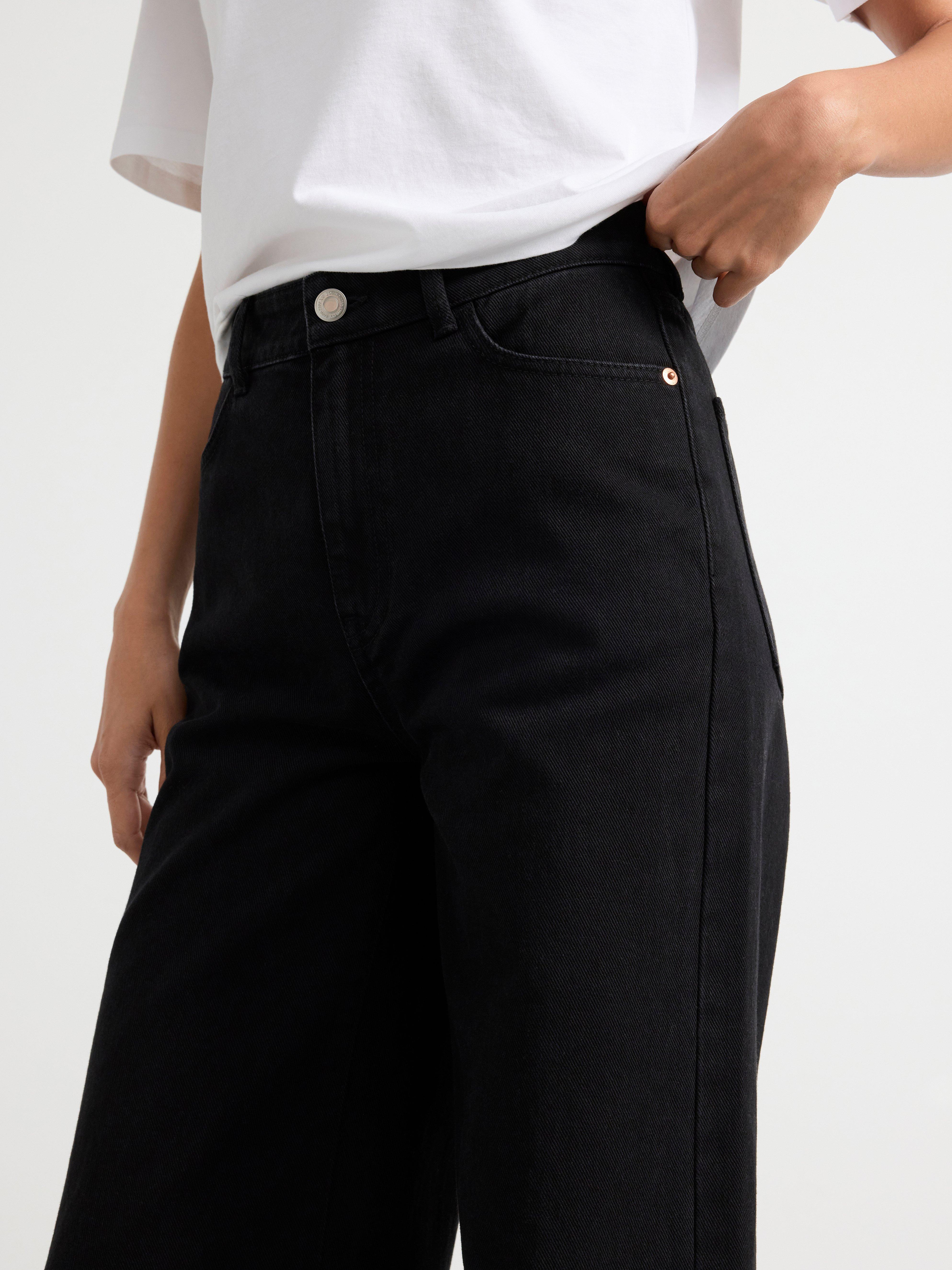 JACKIE Extra wide high waist jeans Black