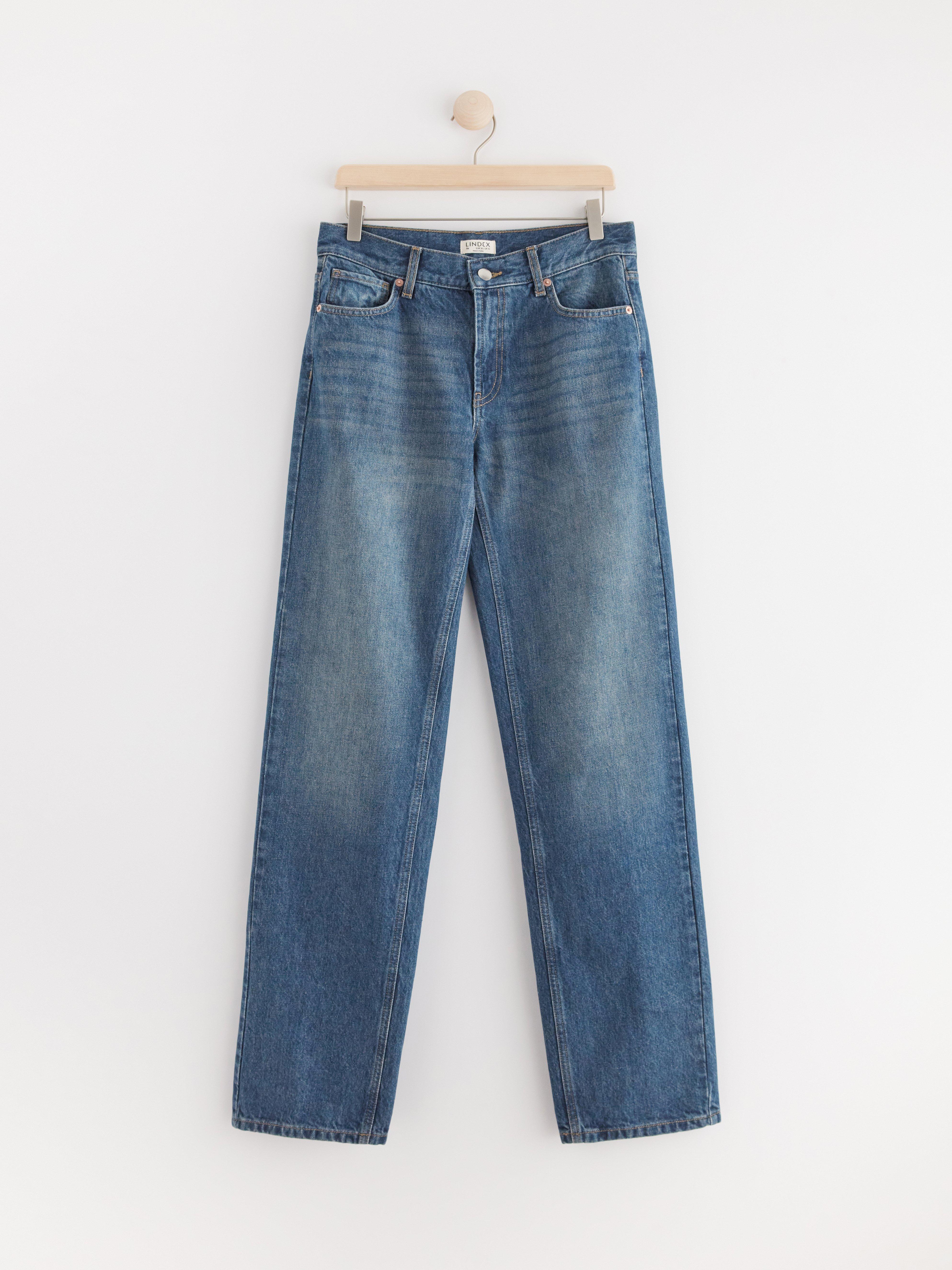 SIA Straight regular waist jeans with extra long legs Dark denim