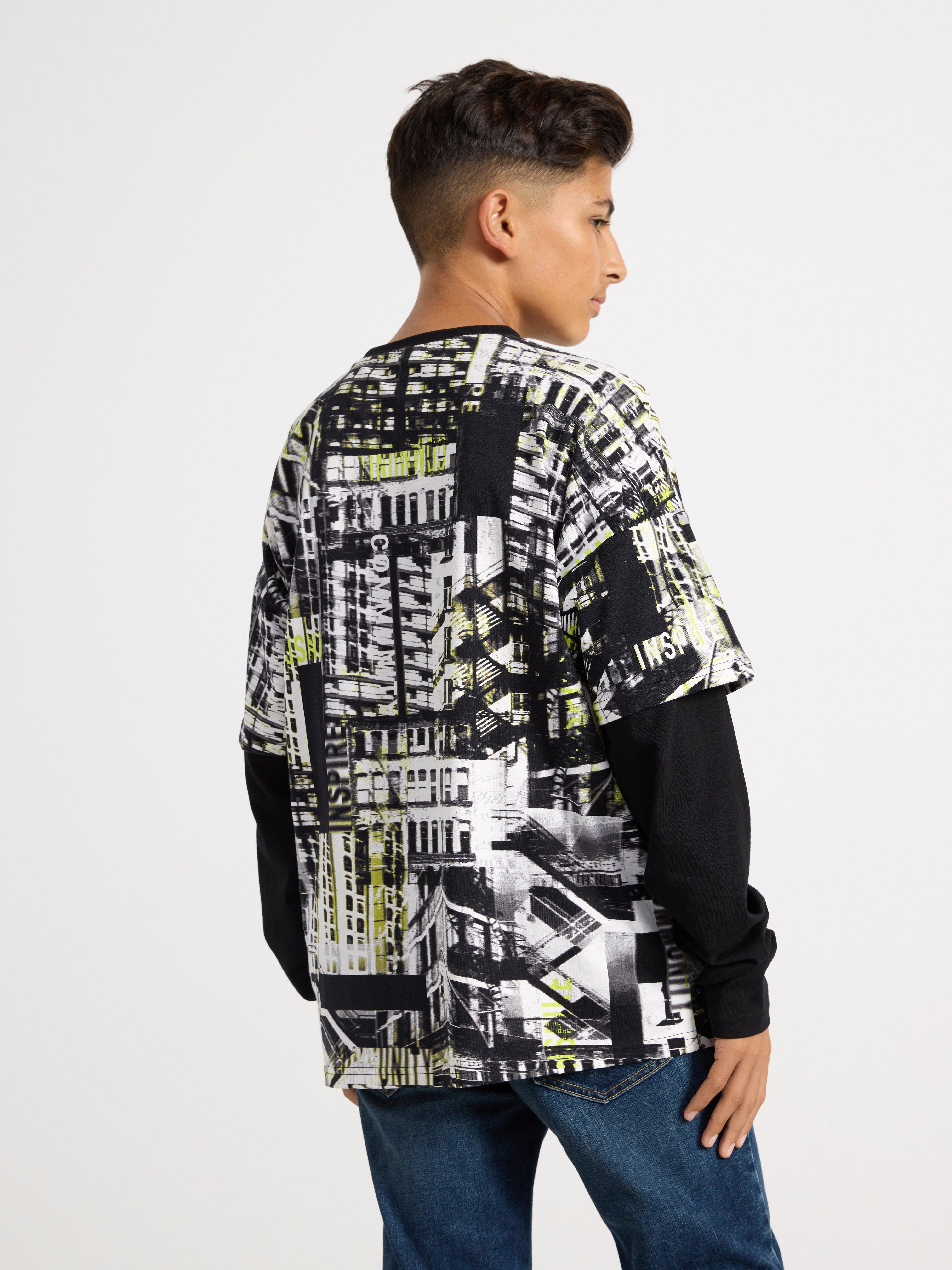 T-shirt  with double sleeve Black