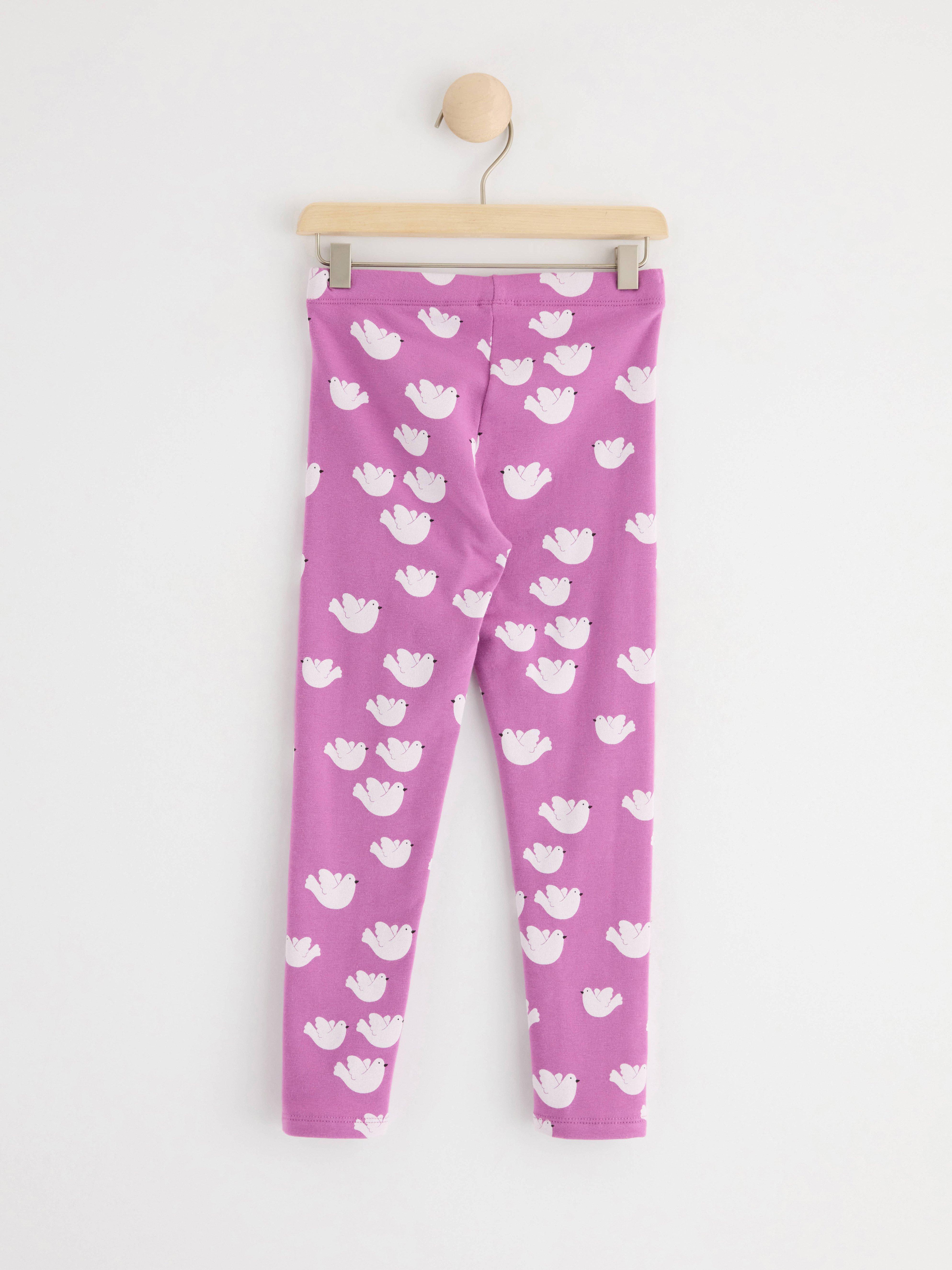 Leggings with allover pattern Dark Dusty Lilac
