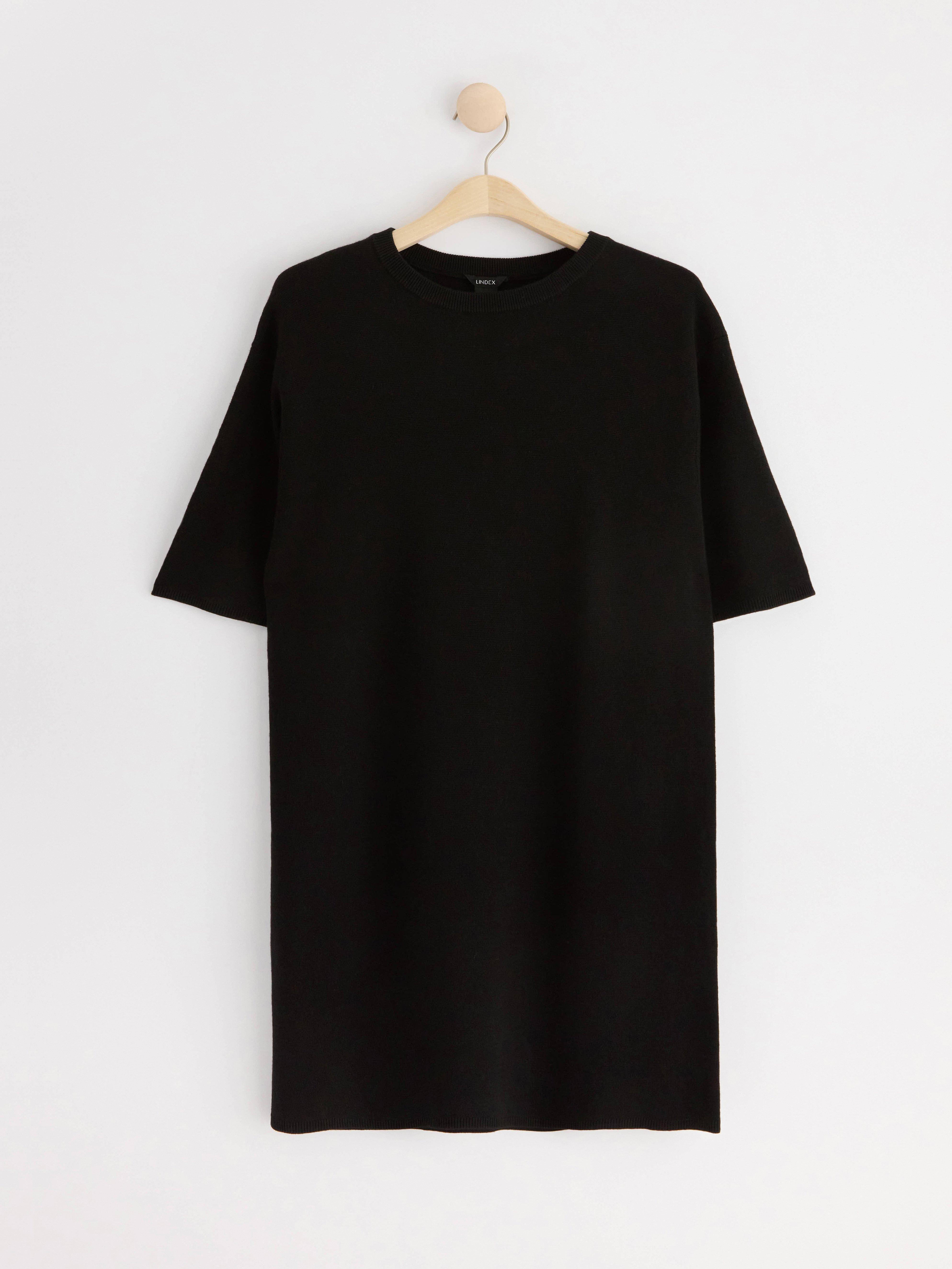 Knitted dress in merino wool Black