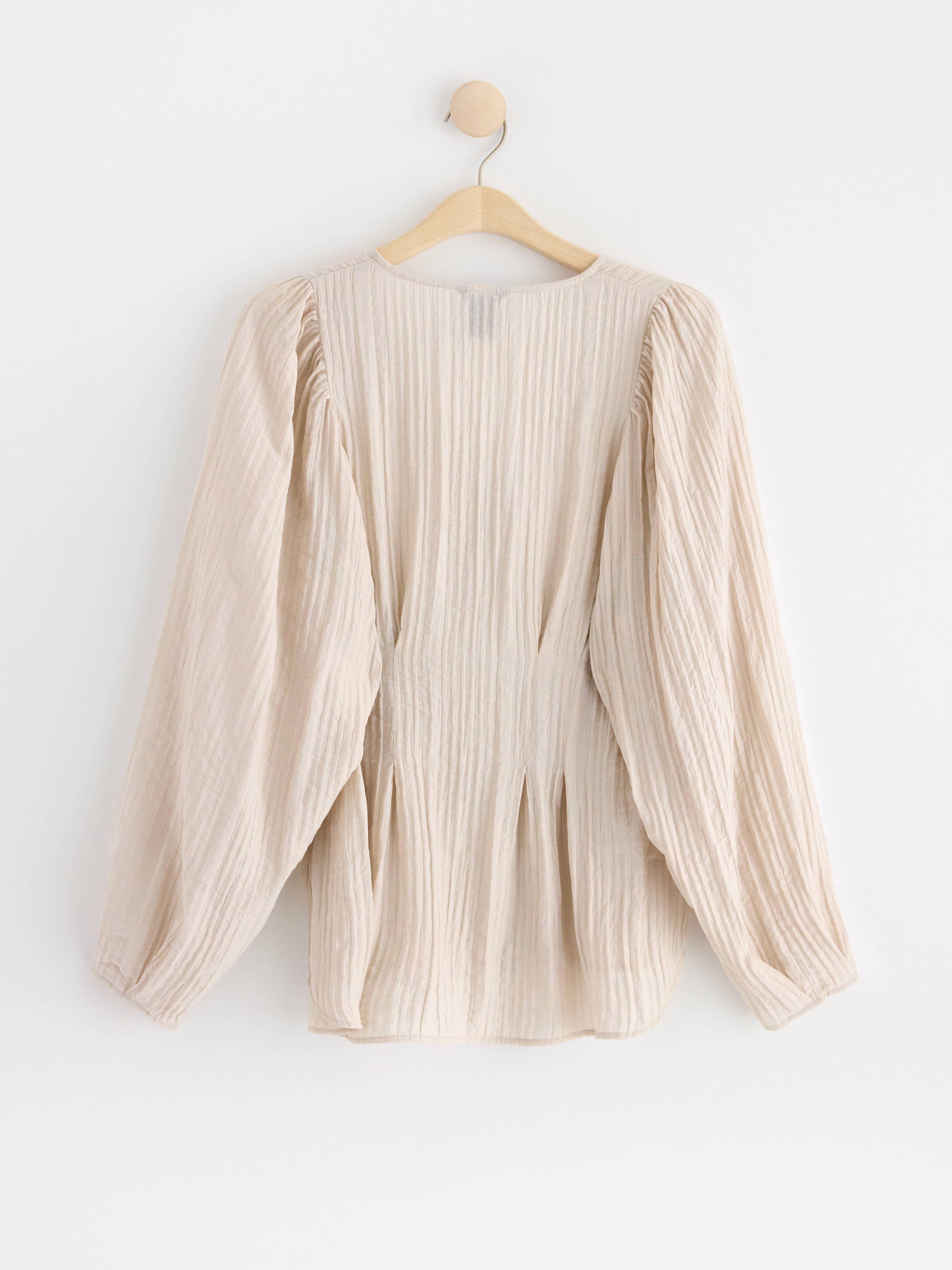 Long sleeve blouse Light Beige