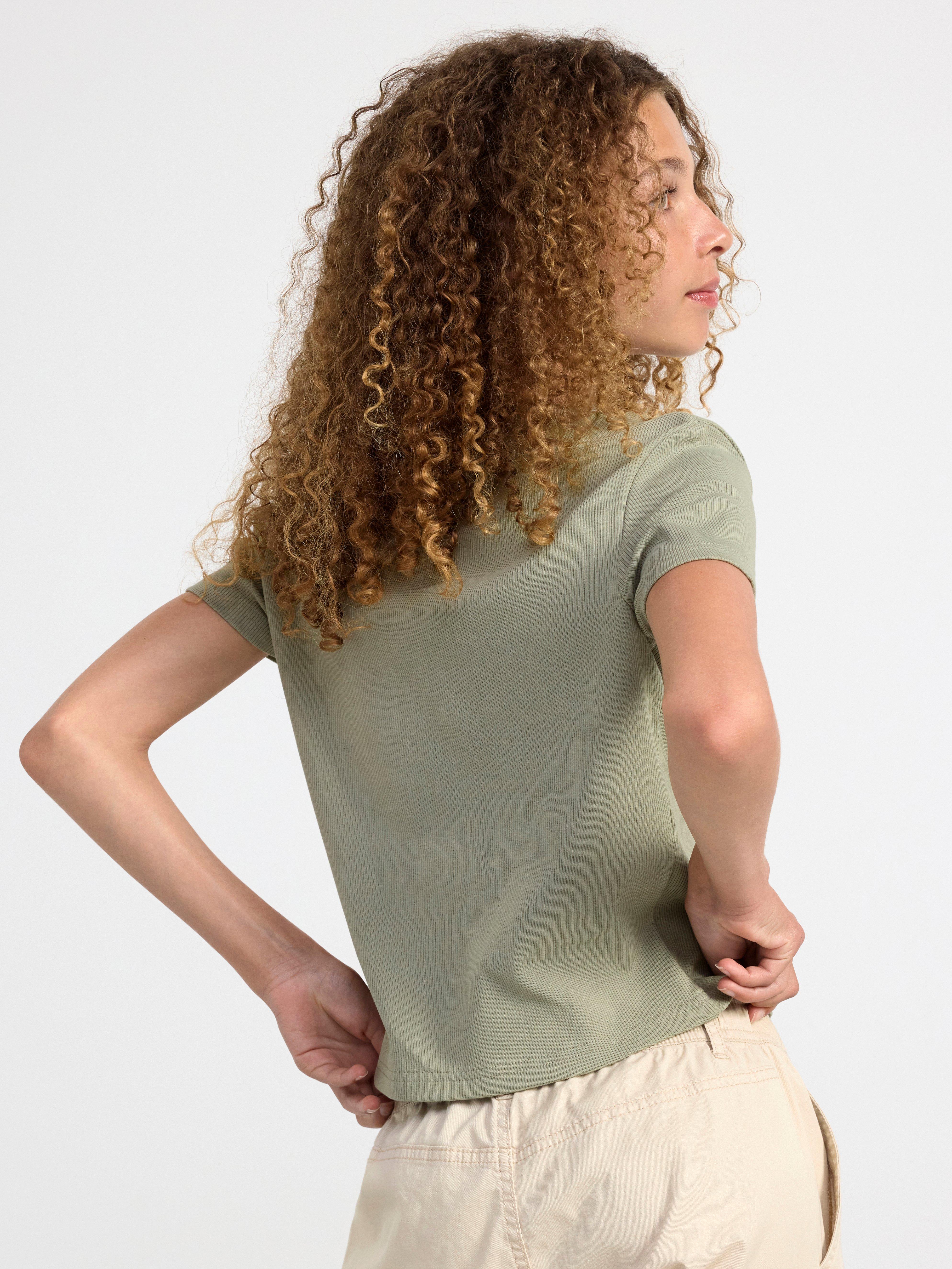 Ribbed cropped top Light Dusty Green