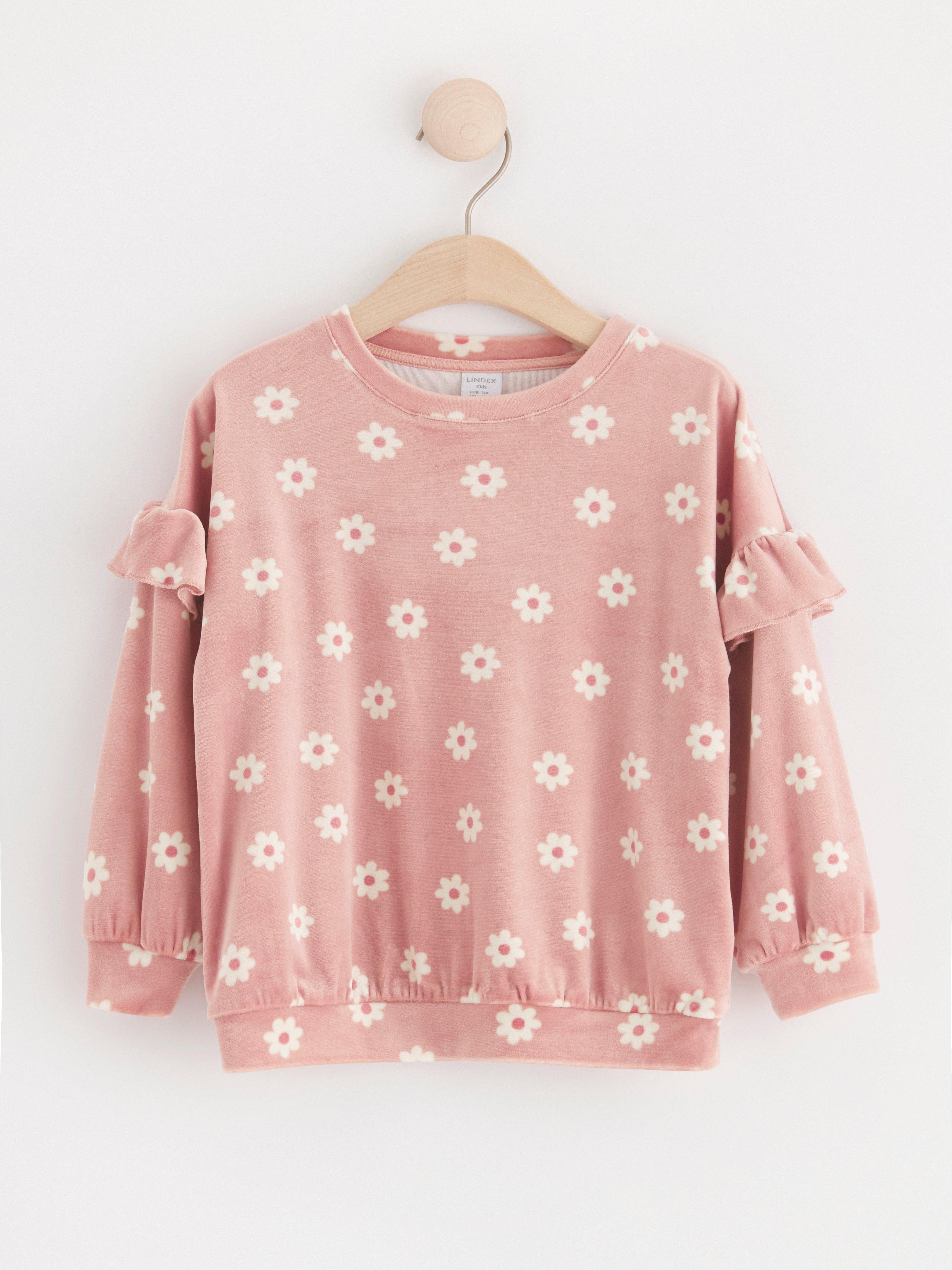 Velour jumper with pattern Dusty Pink