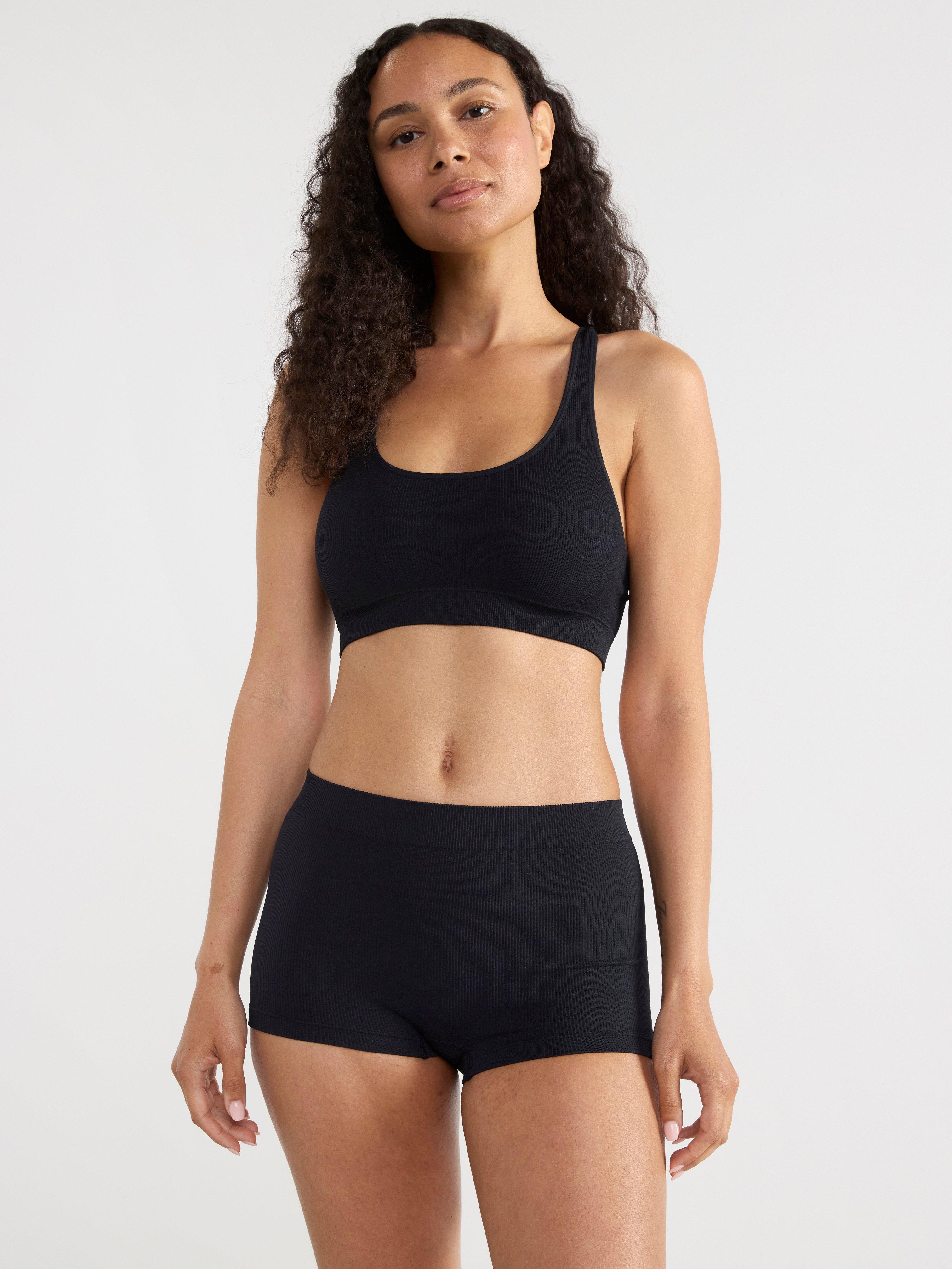 Boxer midi seamless briefs Black