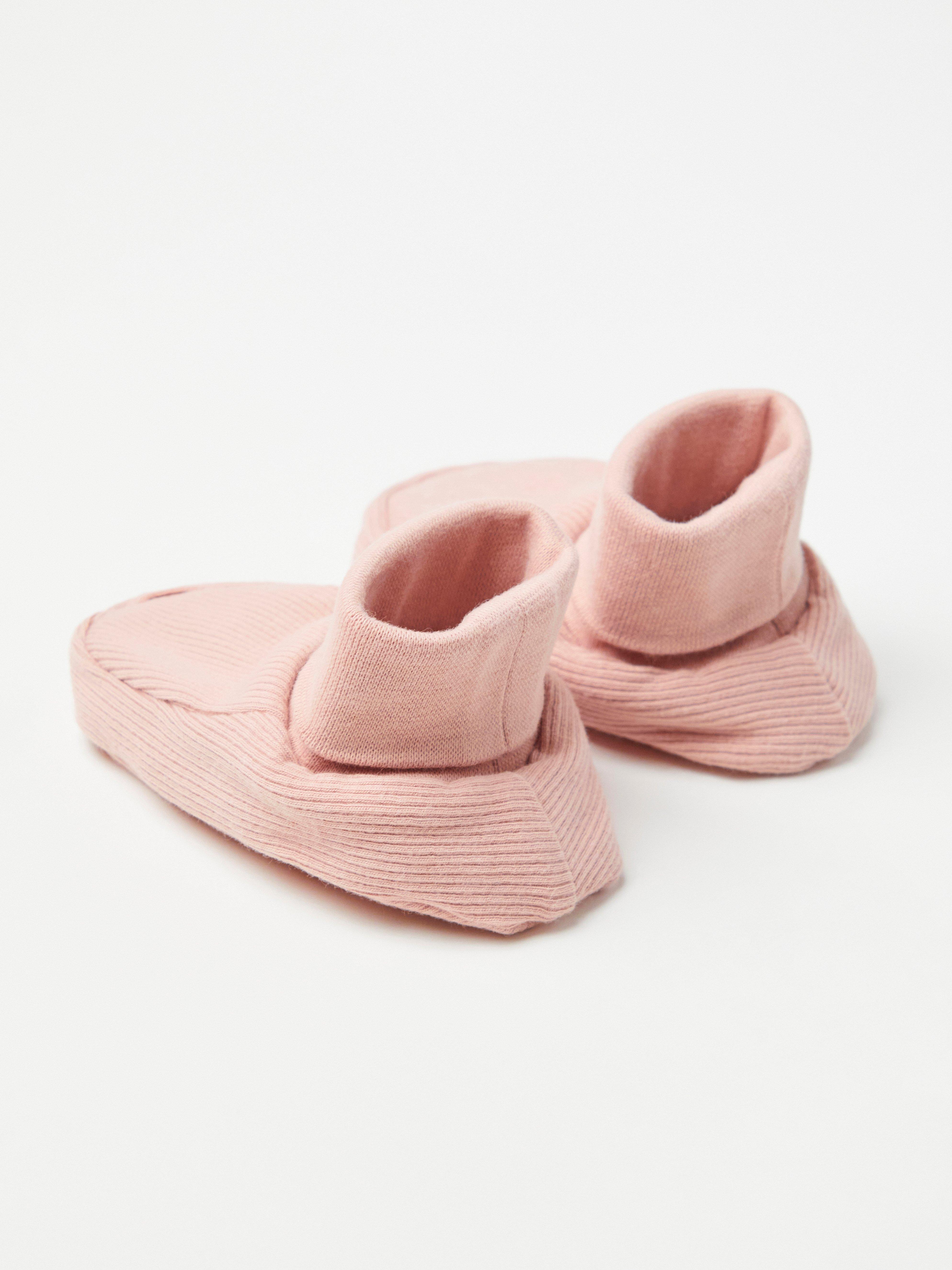 Ribbed baby footies Dusty Pink