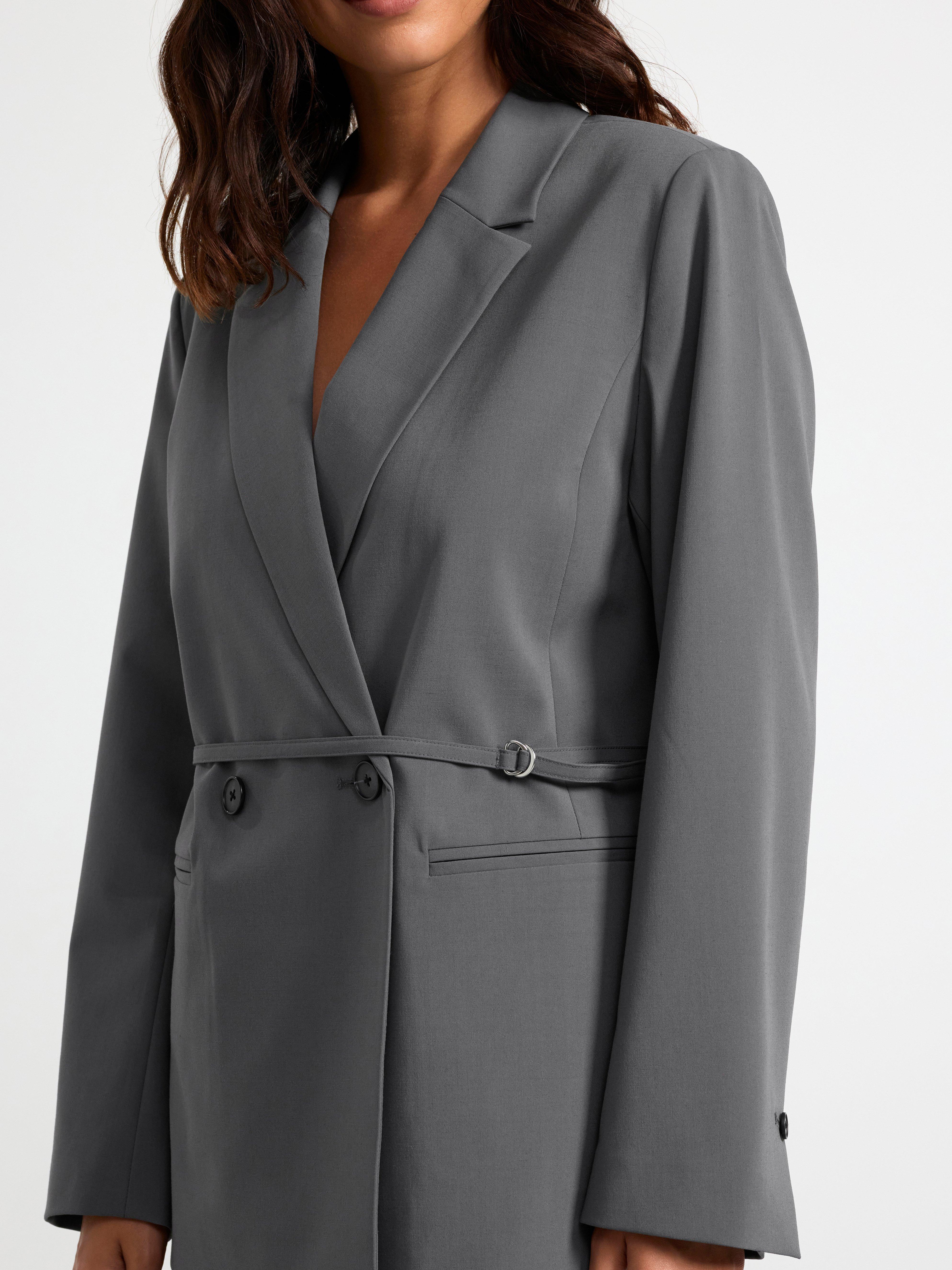 Blazer with double button closure dark grey
