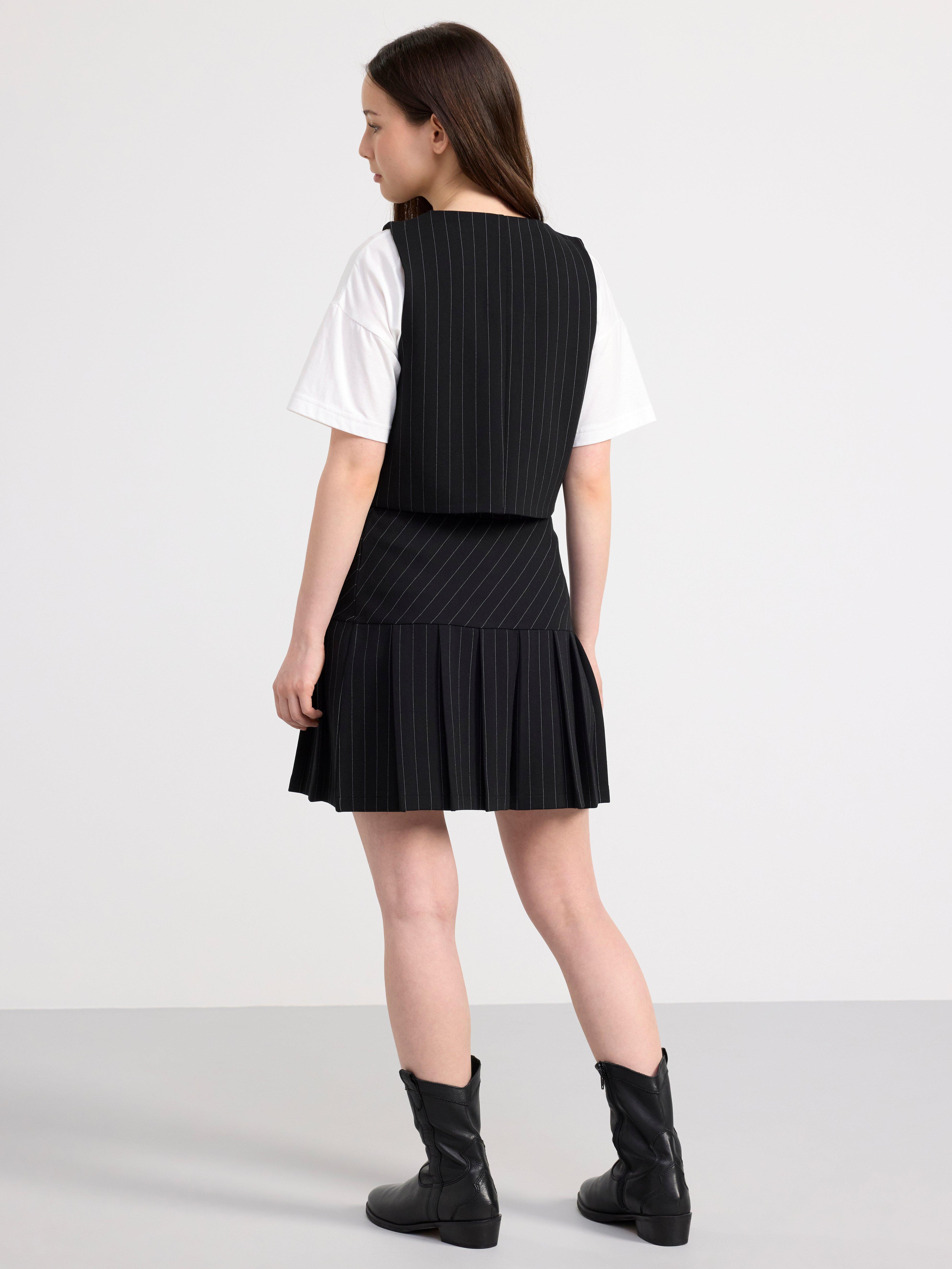 Pinstripe skirt Black
