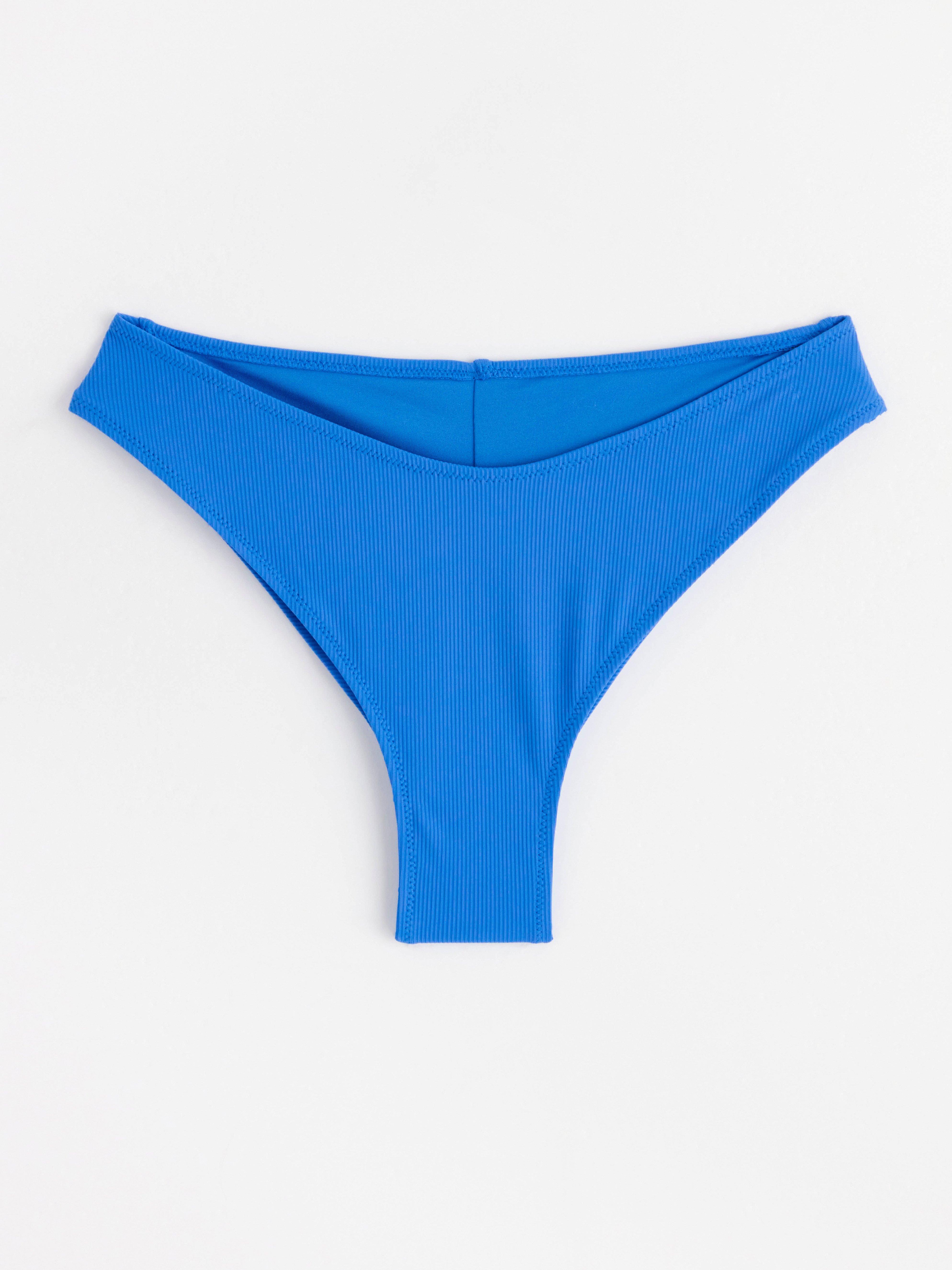 Ribbed brazilian bikini bottoms Blue