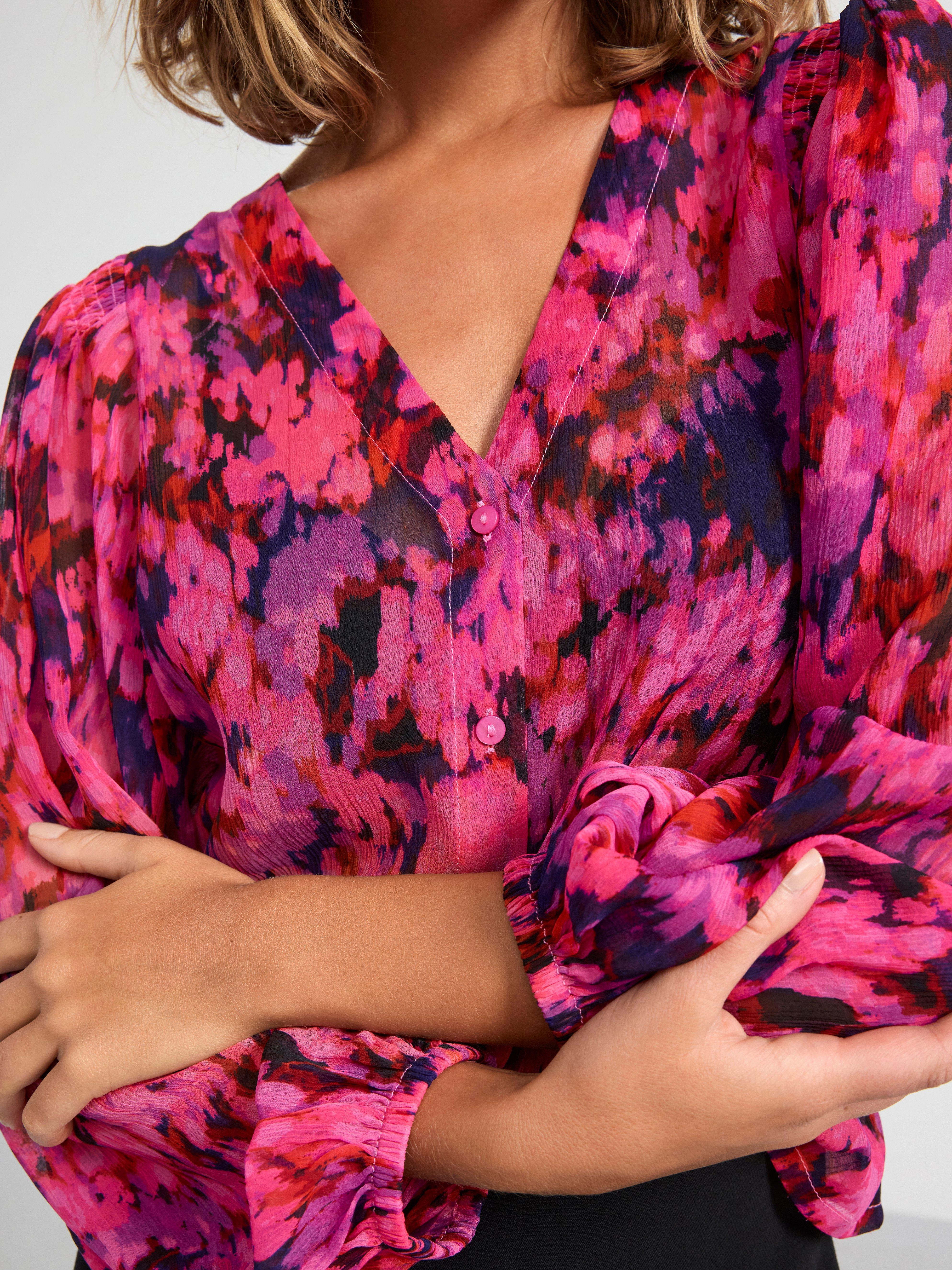 Blouse in chiffon Dark Pink