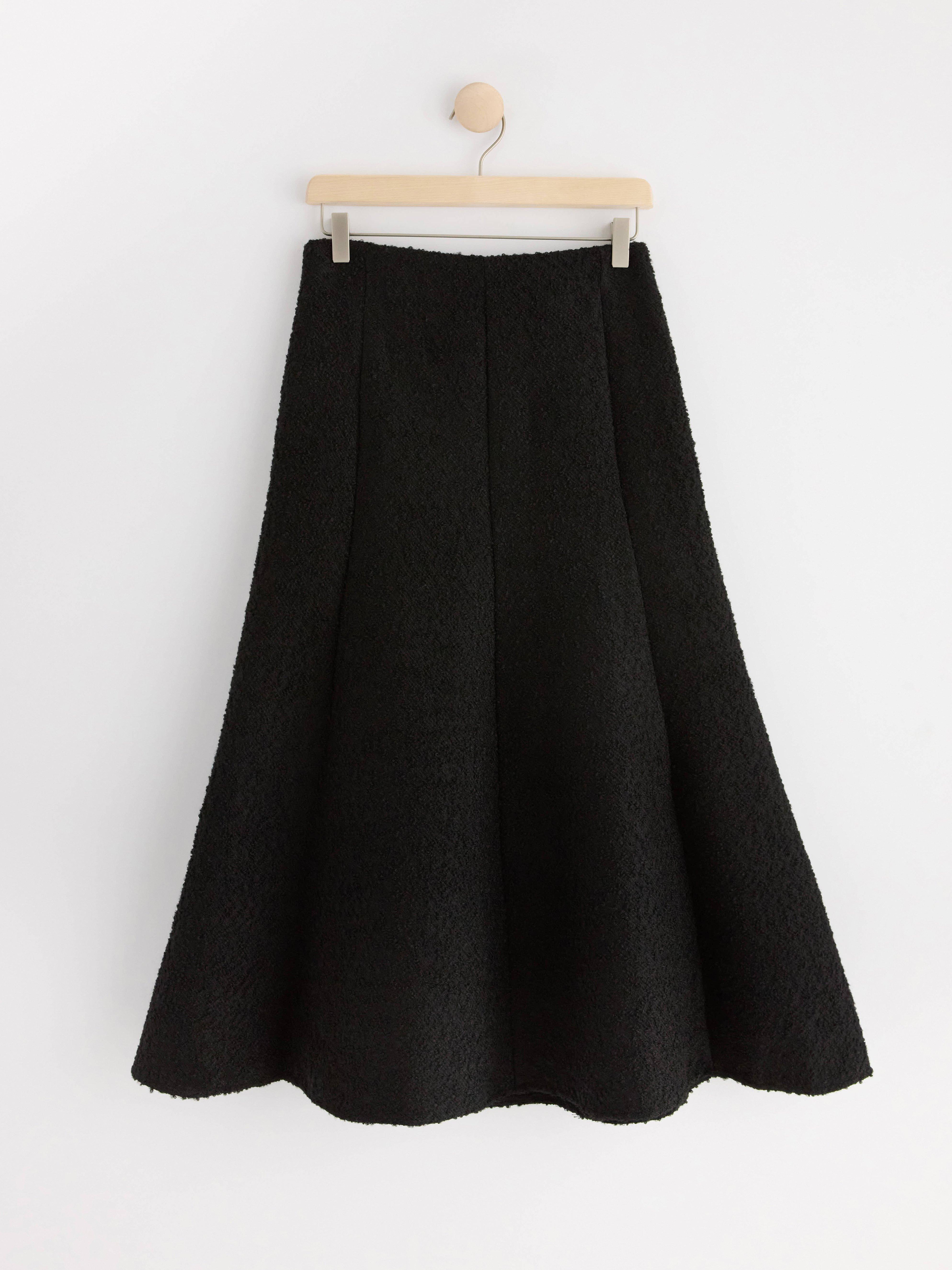 MIdi skirt in bouclé Black