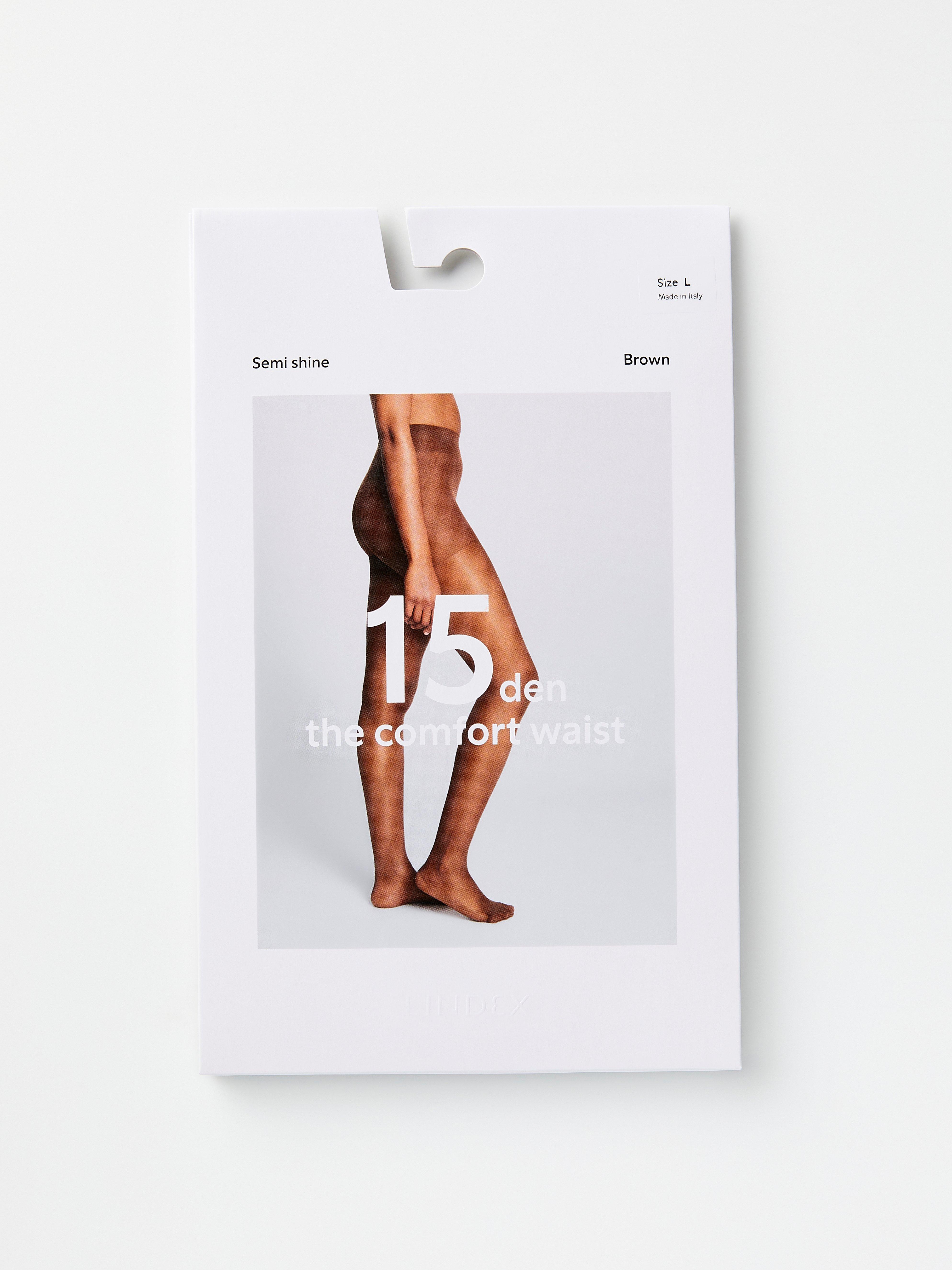 Comfort waist semi shine tights 15 denier Brown
