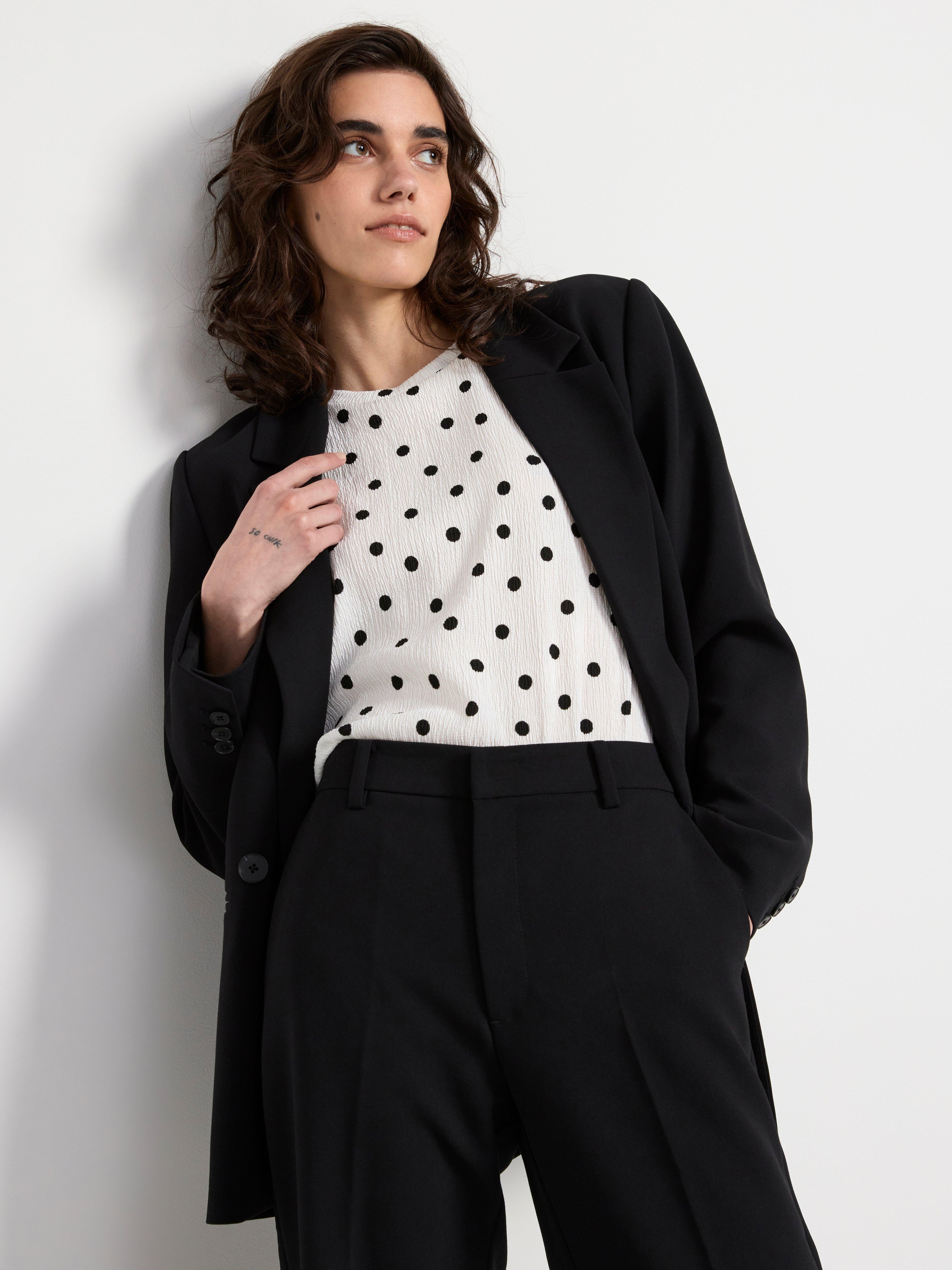 Textured puff sleeve top Light White