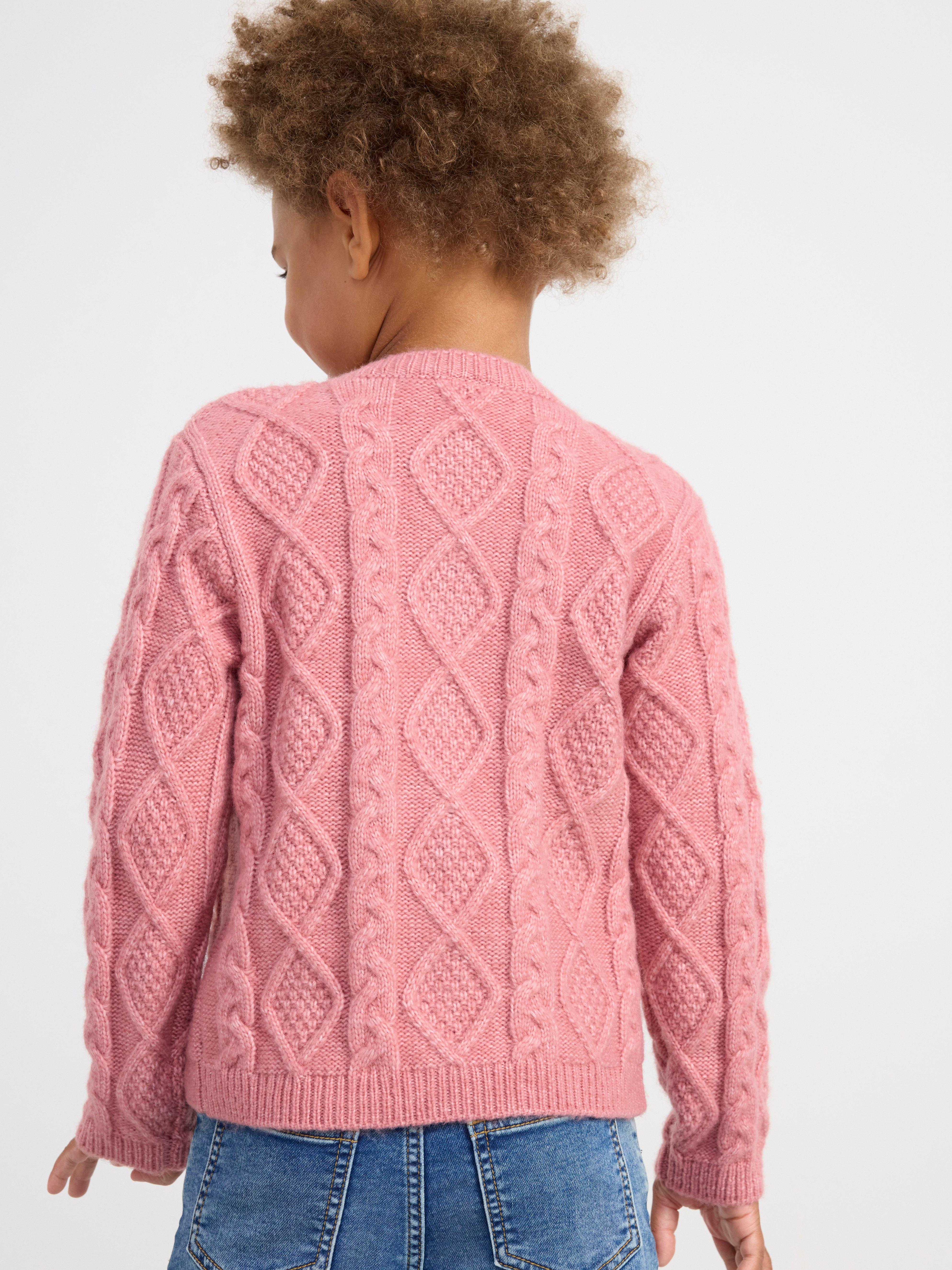 Cardigan cable knit Dusty Pink