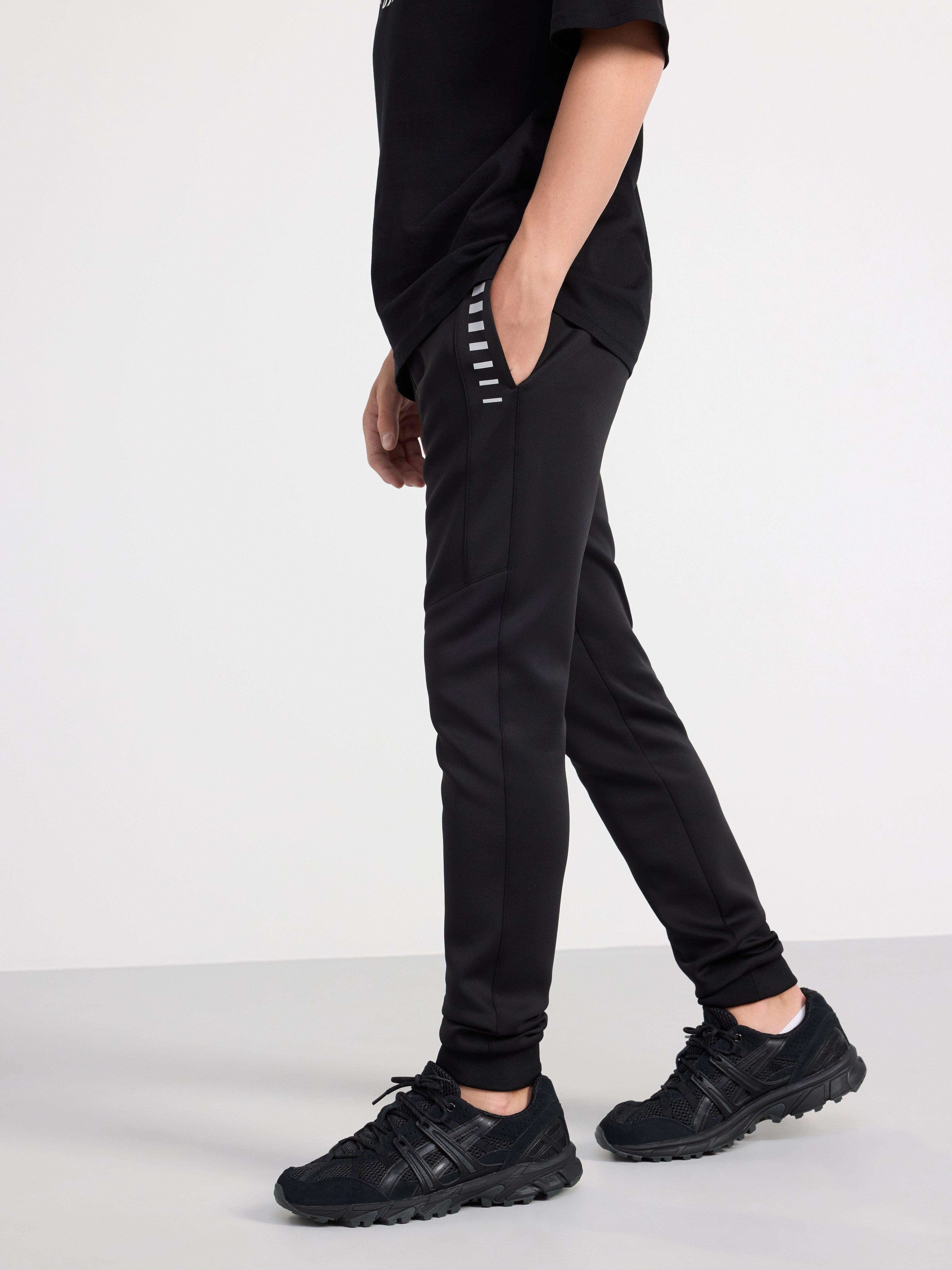 Sweatpants with reflective stripes Black