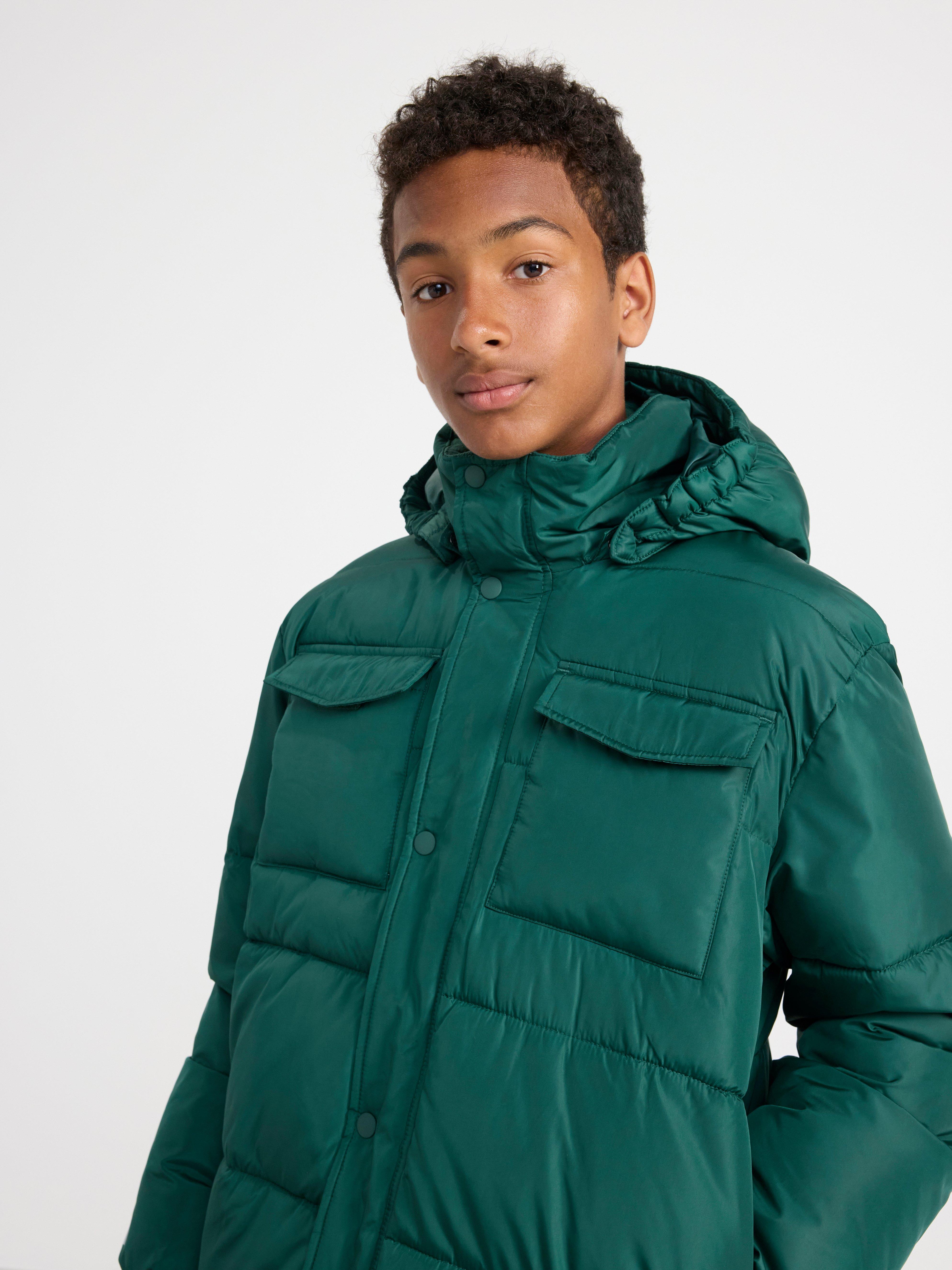 Water repellent padded jacket Dark Green