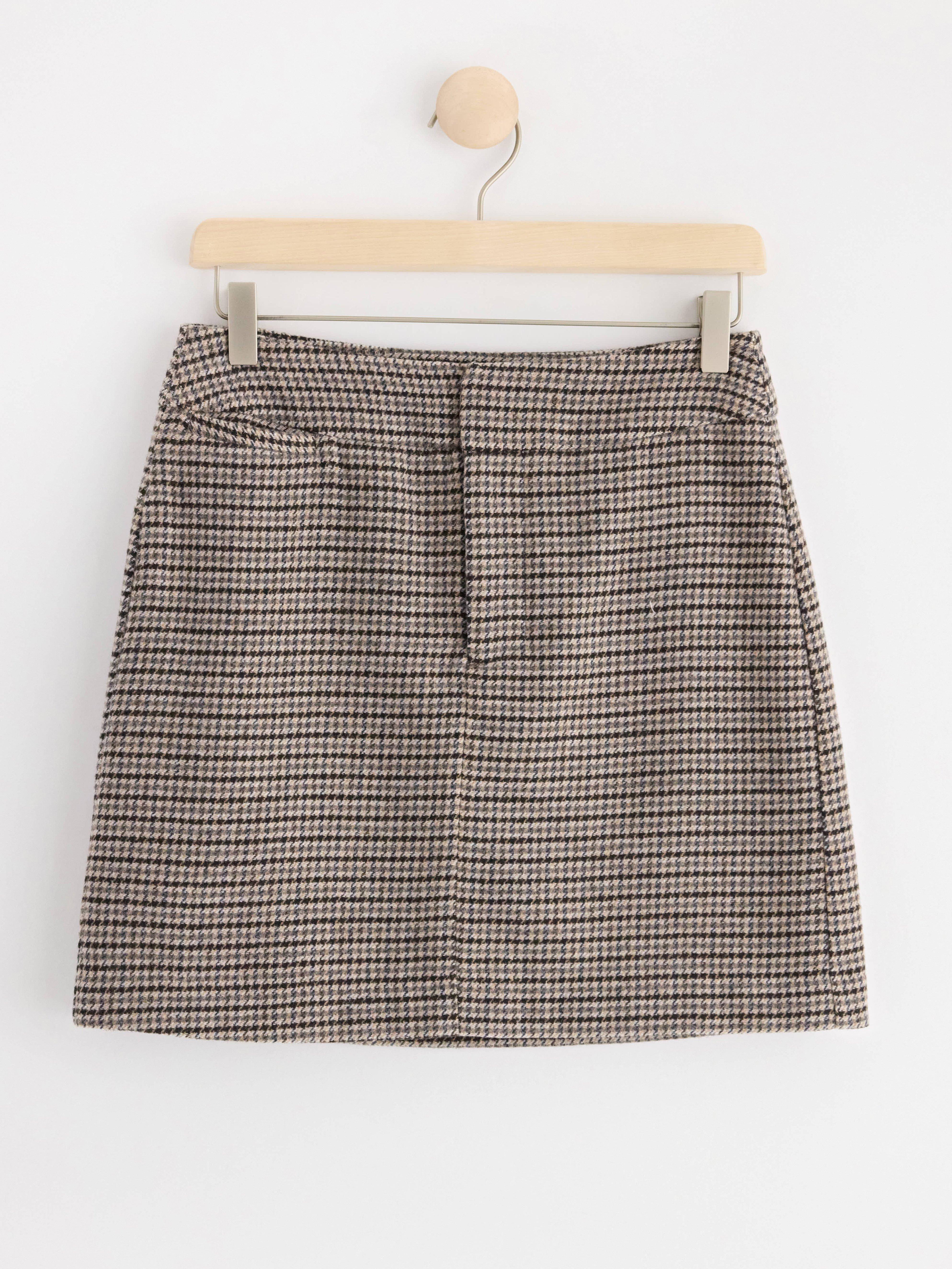 Checked mini skirt Light Dusty Grey