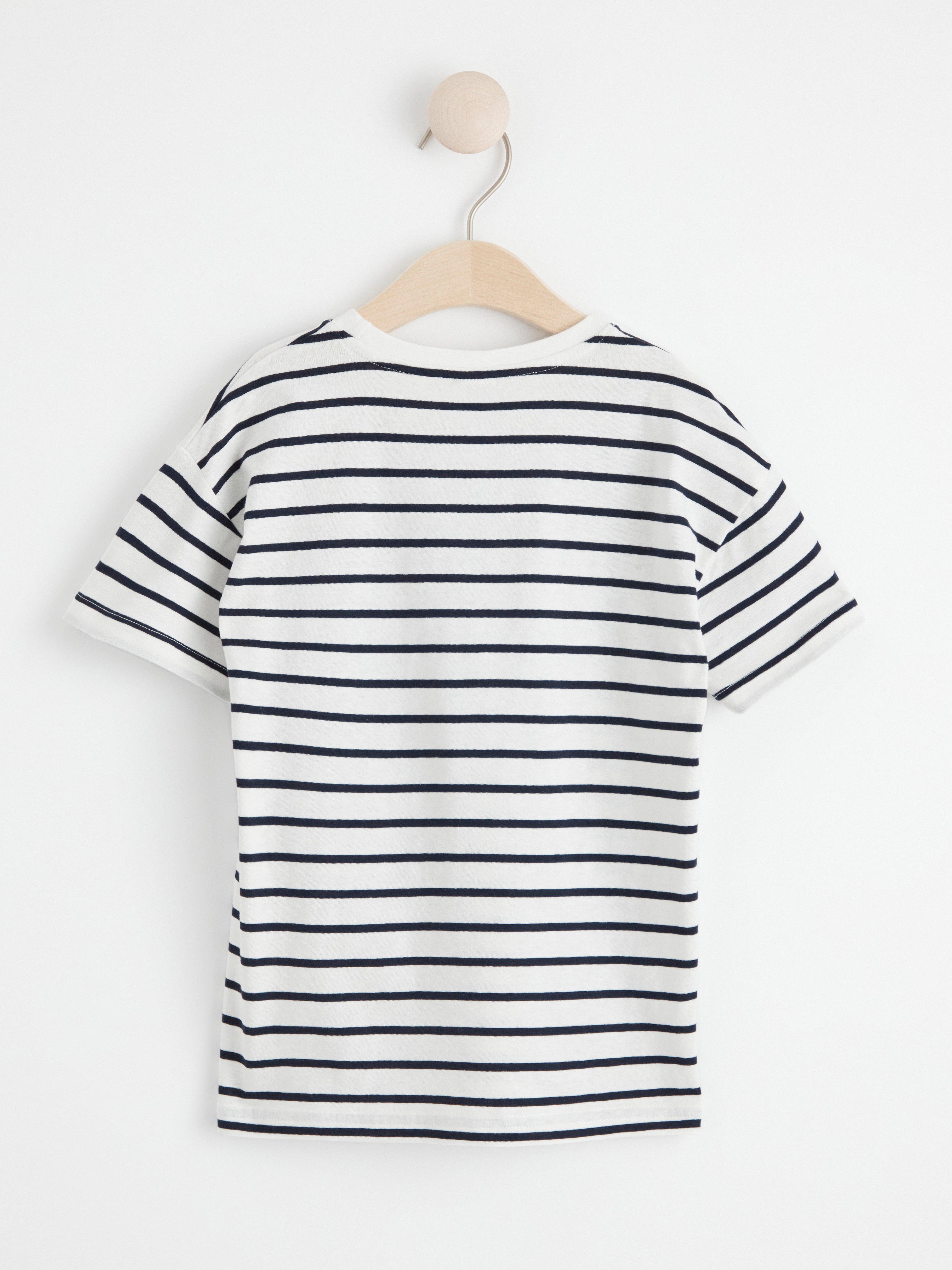 Oversize t-shirt with stripes Dark Navy